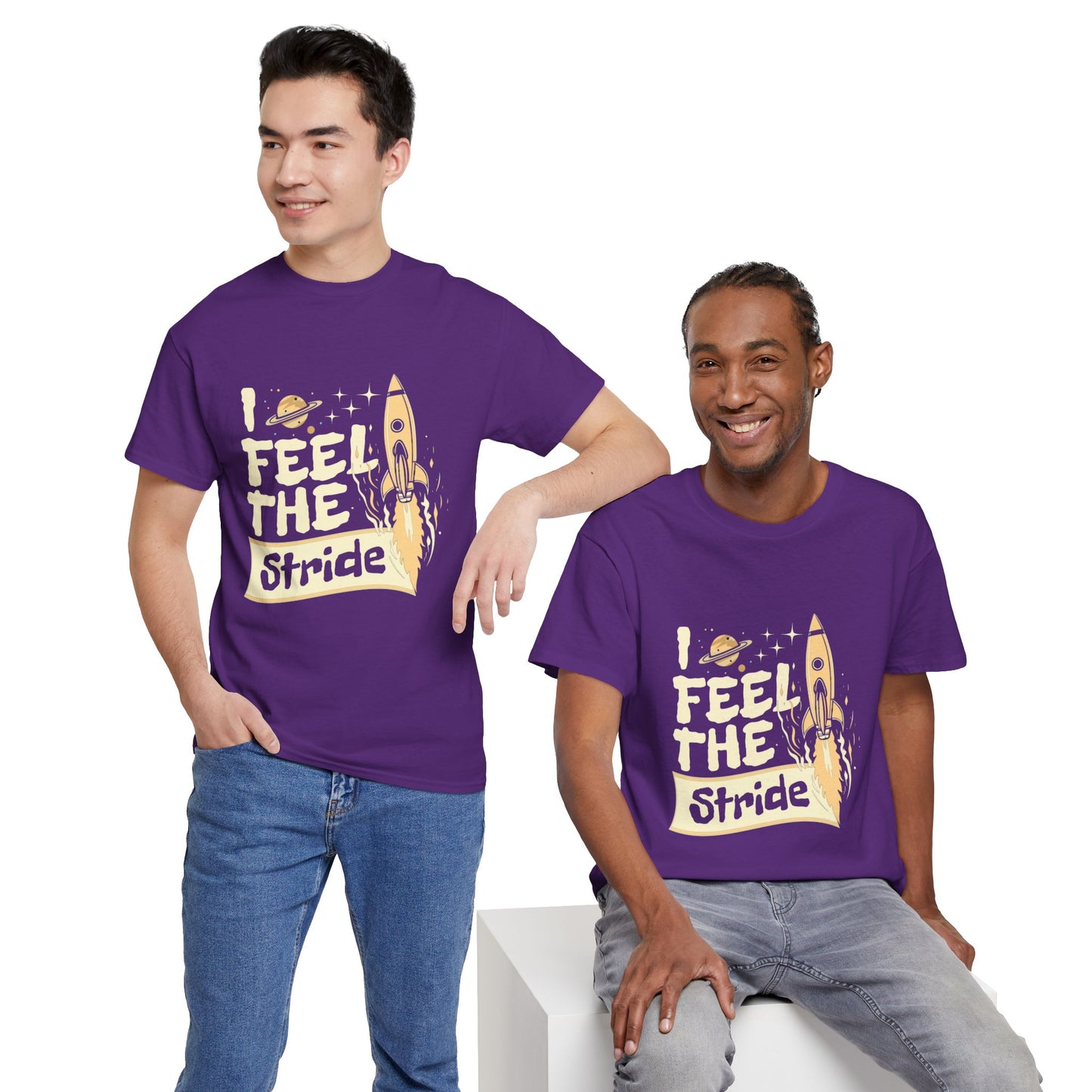 T-shirt con scritta "I feel the stride "