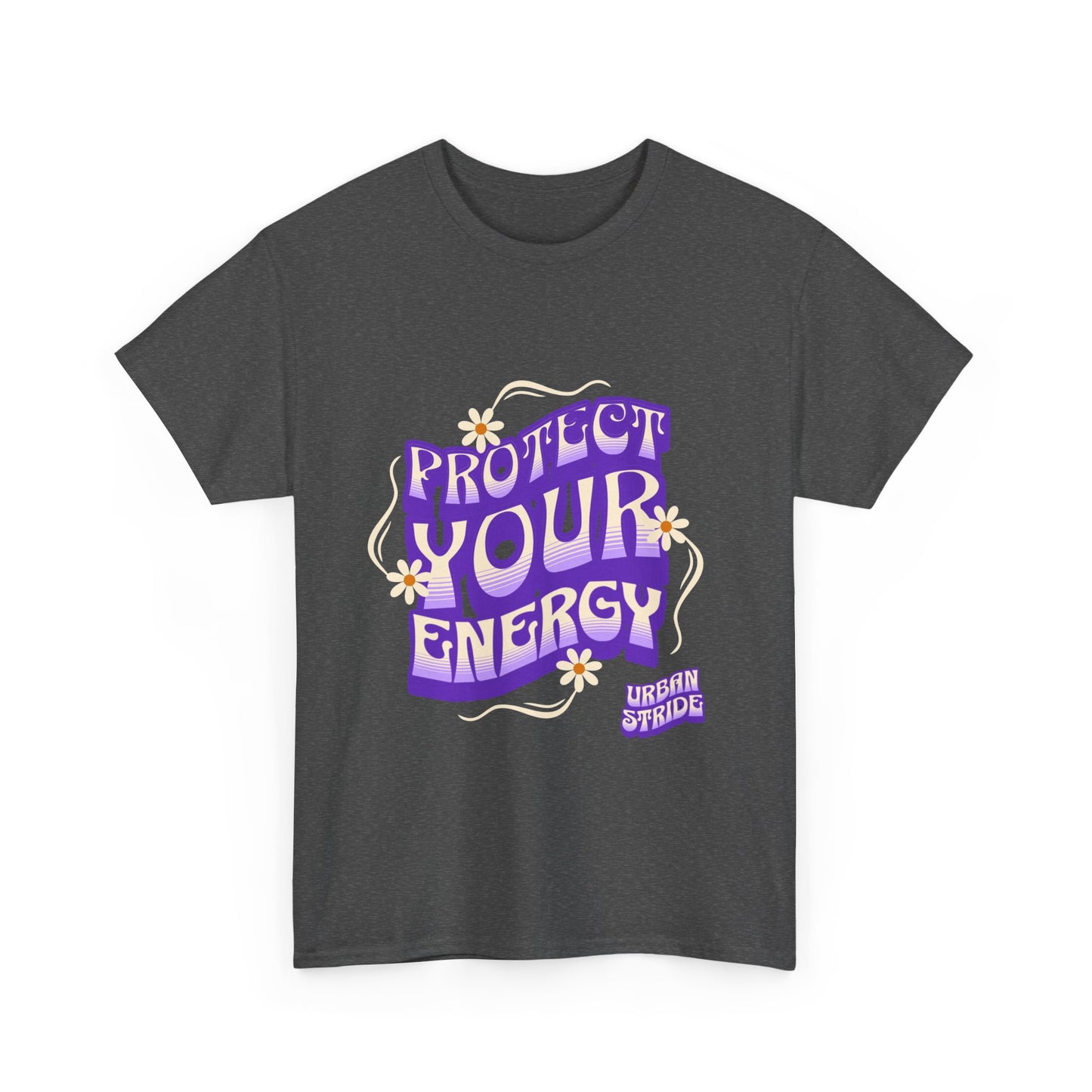 T-shirt con scritta "Protect your energy"