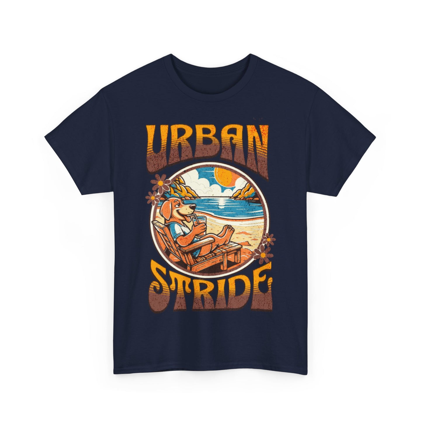 T-shirt con scritta "Urbanstride" e cane