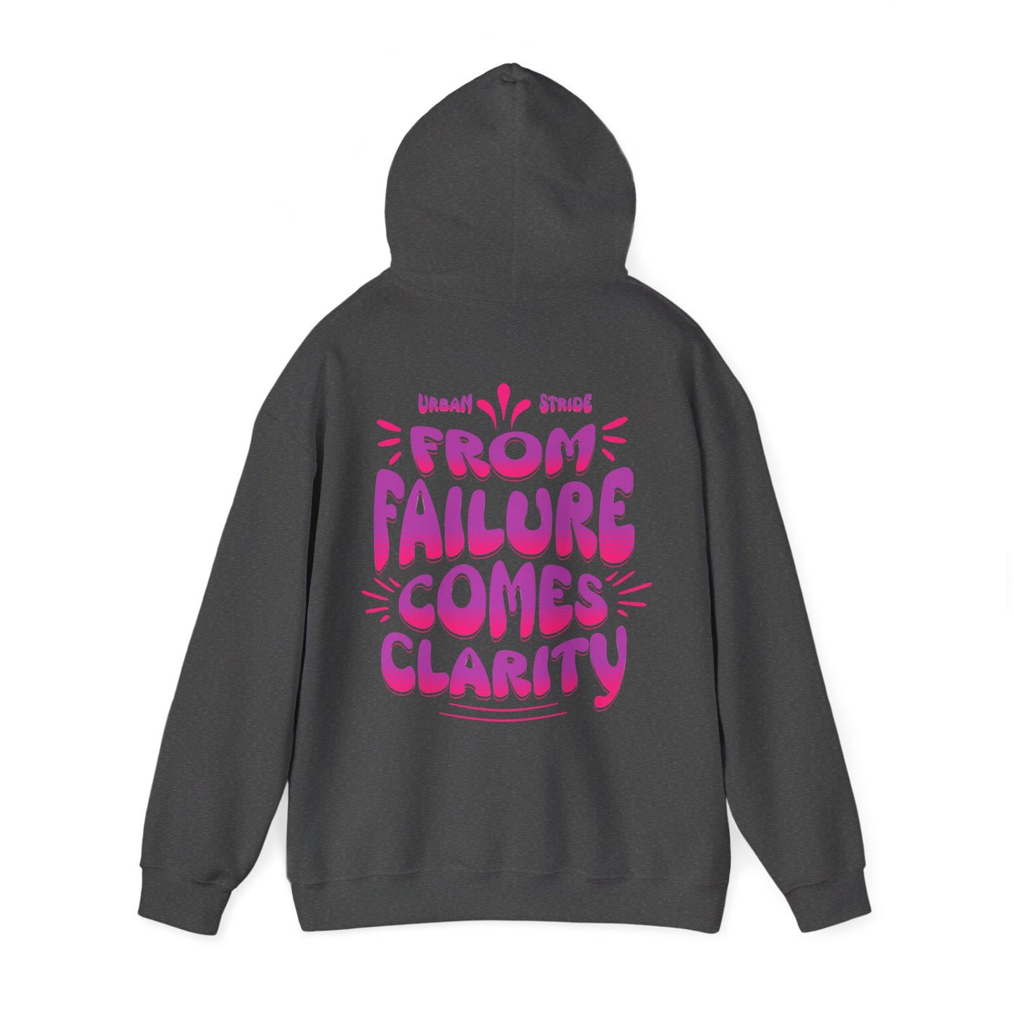Felpa con scritta "From failure comes clarity"