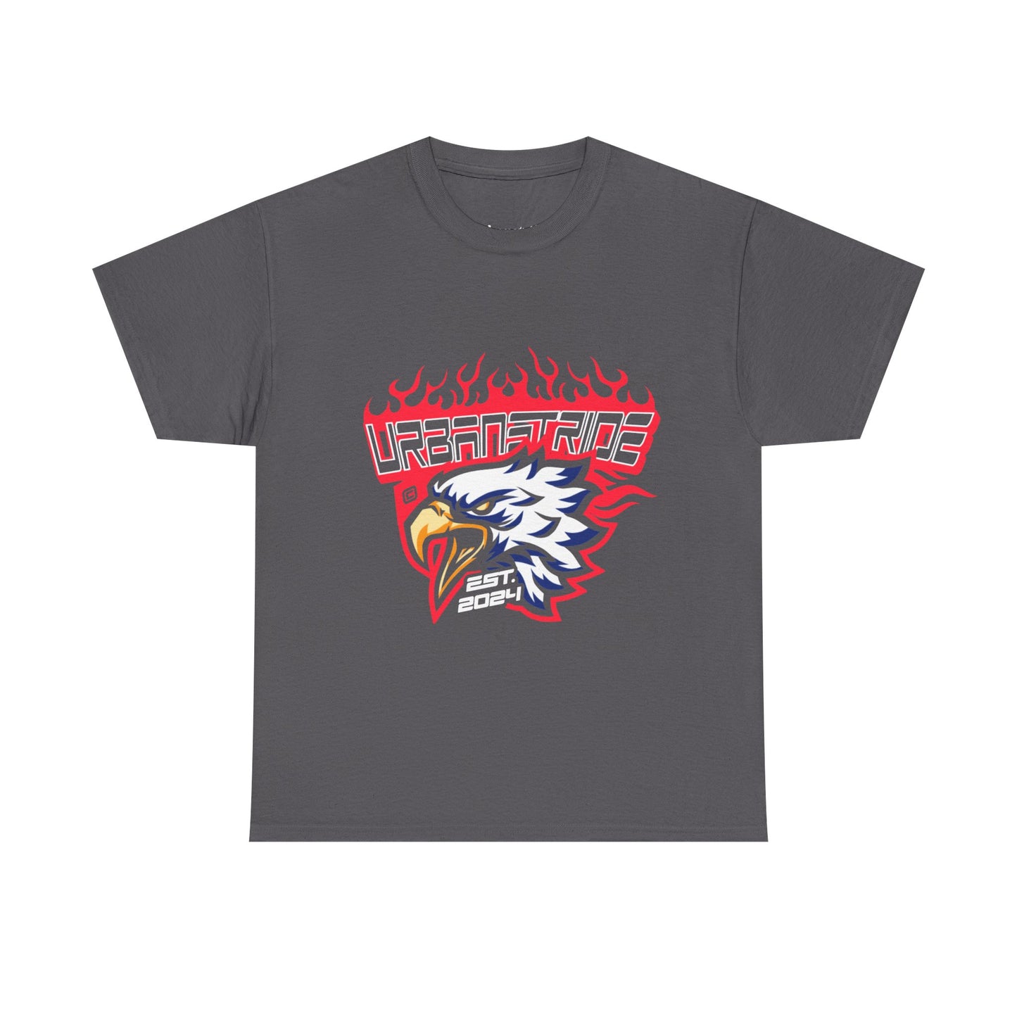 T-shirt con scritta "Urbanstride" e aquila