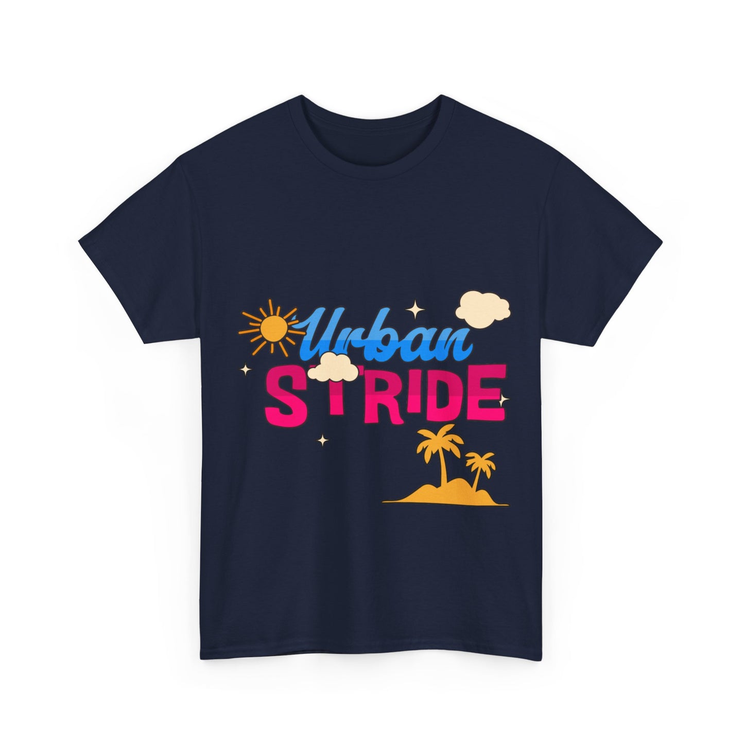T-shirt con scritta "Urbanstride"al mare