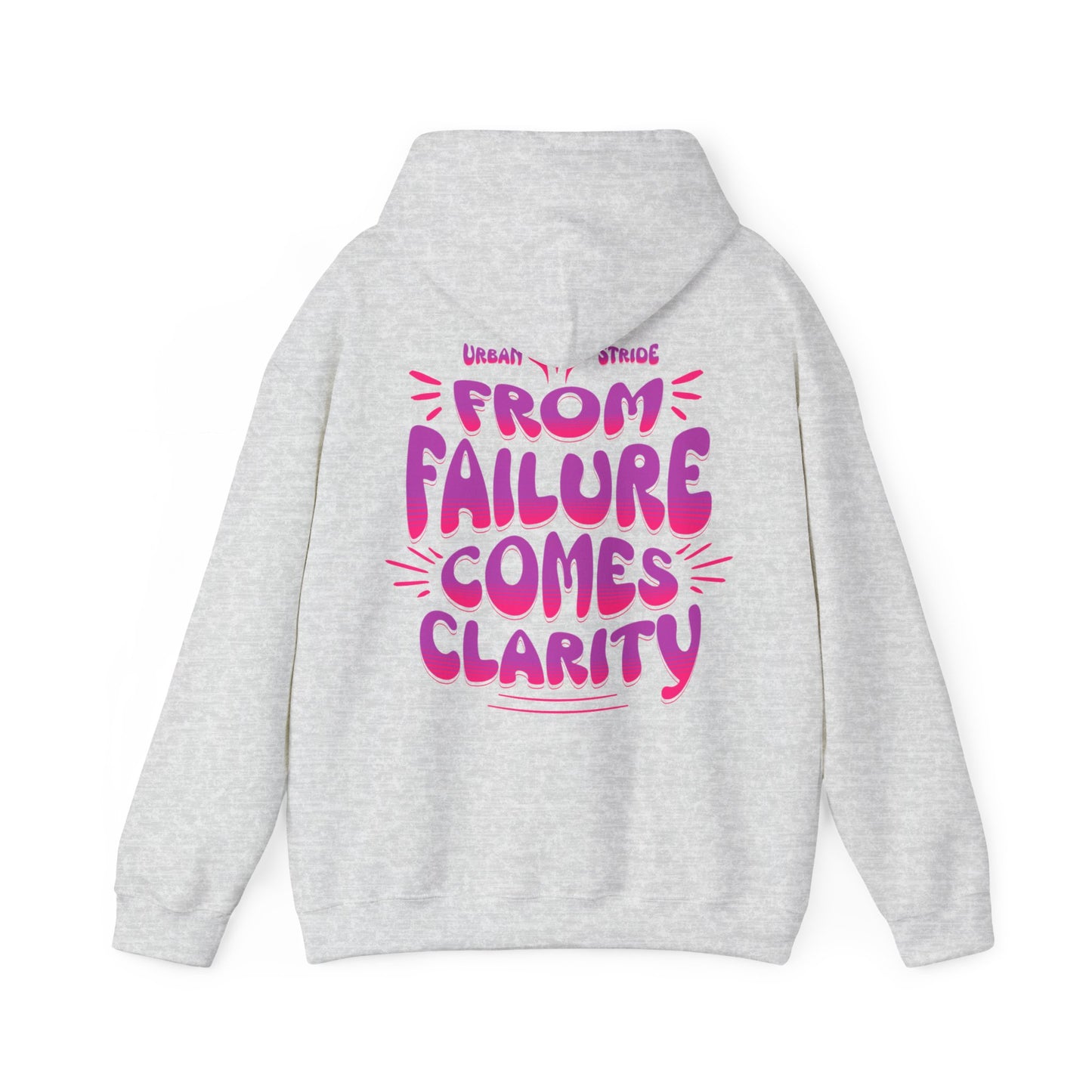 Felpa con scritta "From failure comes clarity"