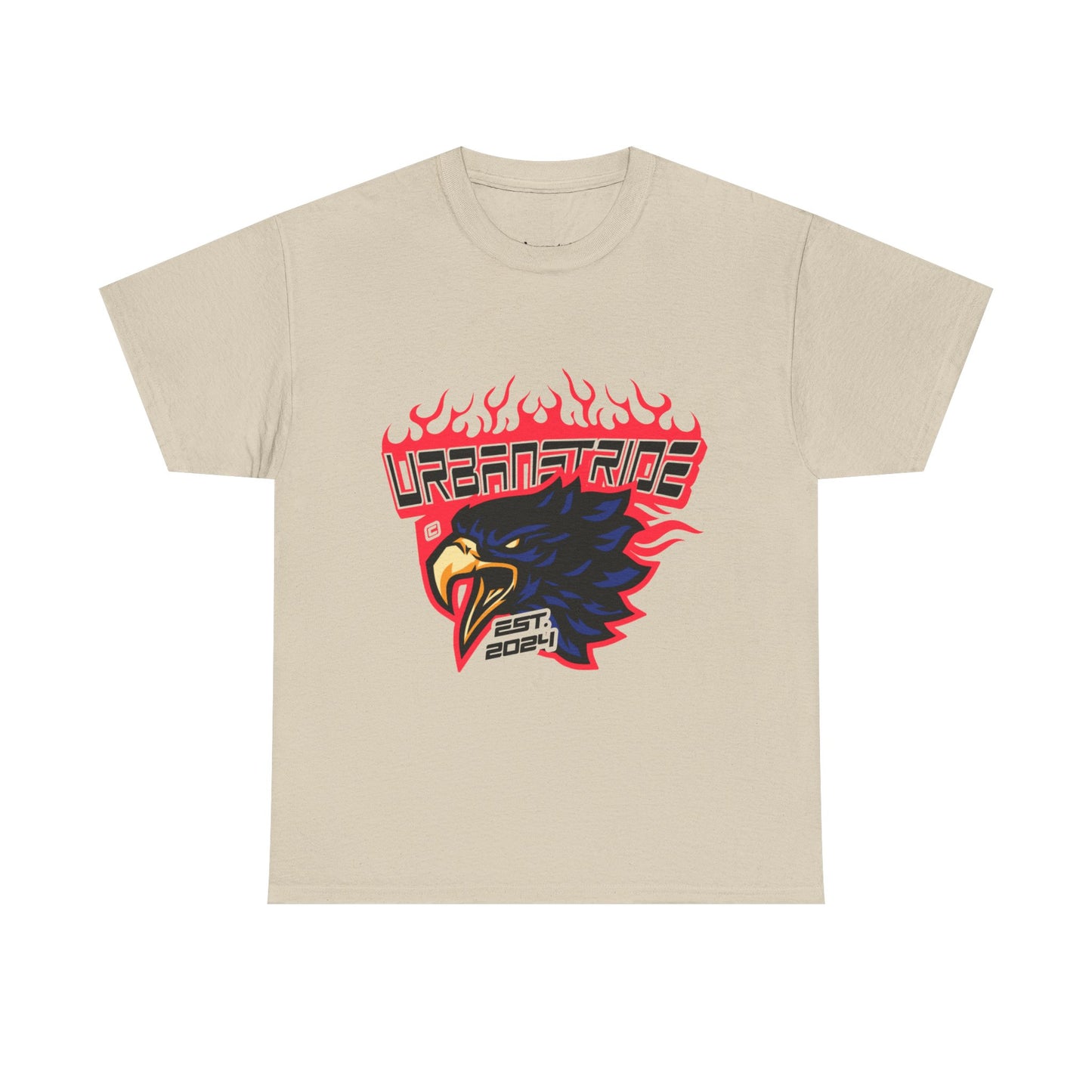 T-shirt con scritta "Urbanstride" e aquila