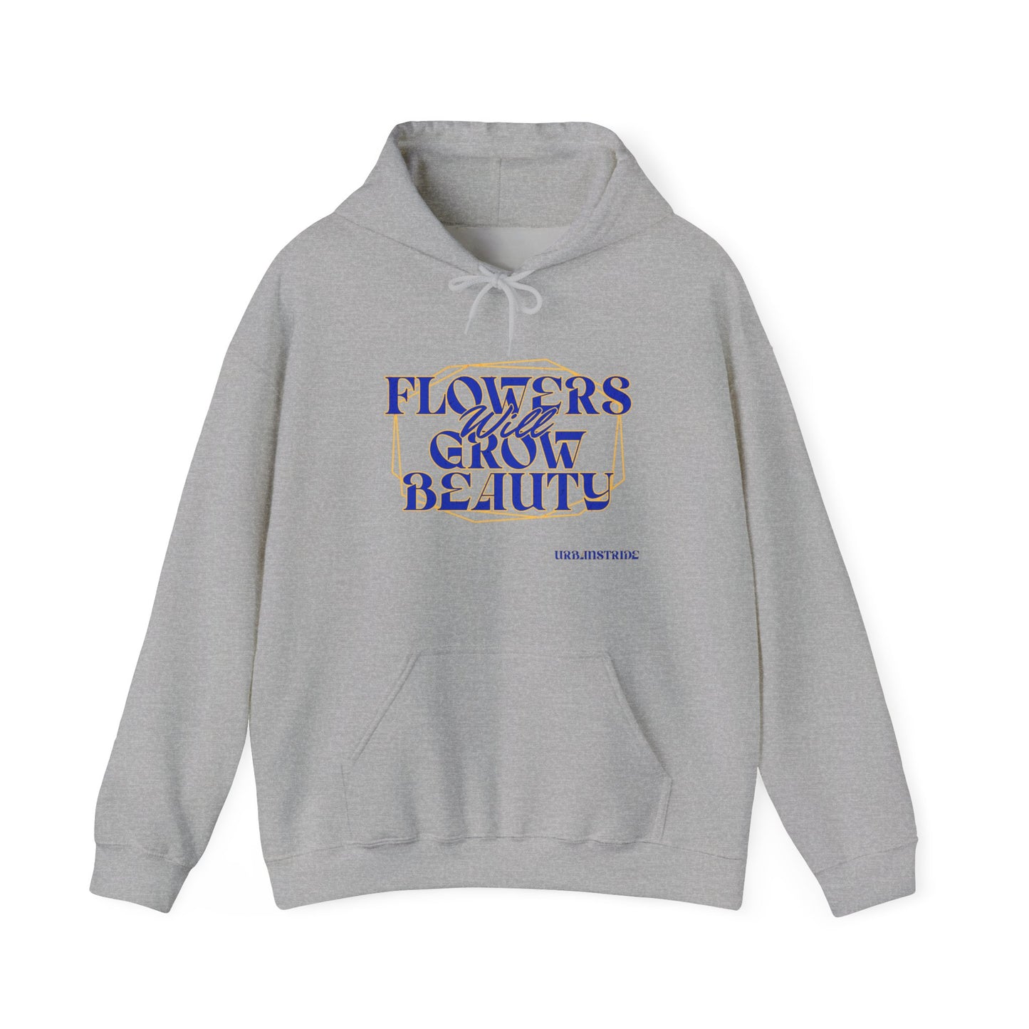 Felpa con scritta "Flowers will grow beauty"