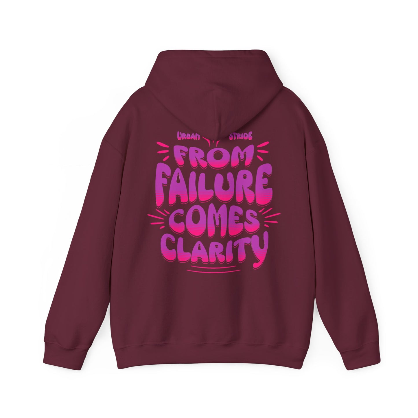 Felpa con scritta "From failure comes clarity"