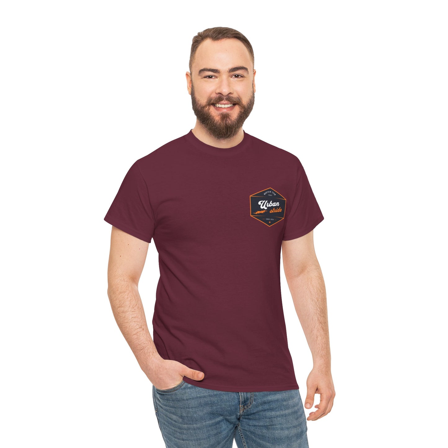 T-shirt Urban Stride® – Logo esagonale vintage in stile aviatore