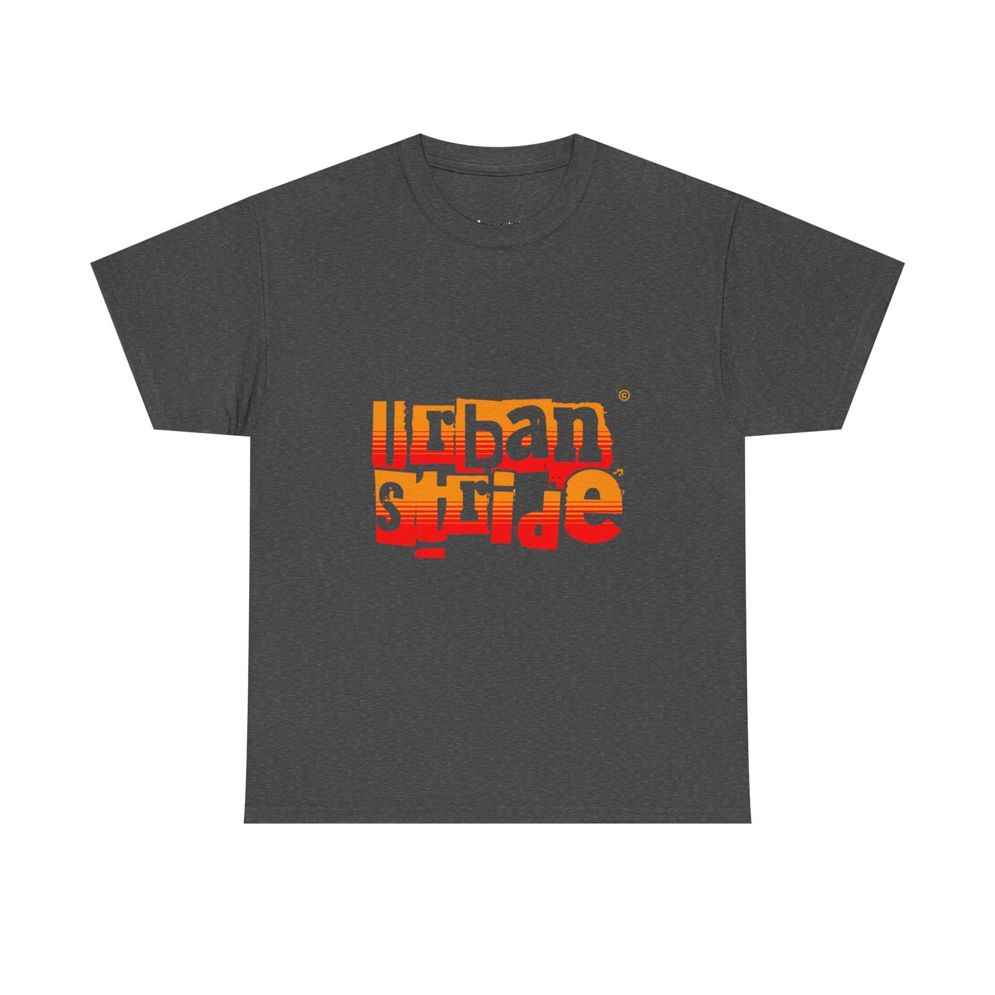 T-shirt con scritta "Urban Stride" sfumata arancio-rosso