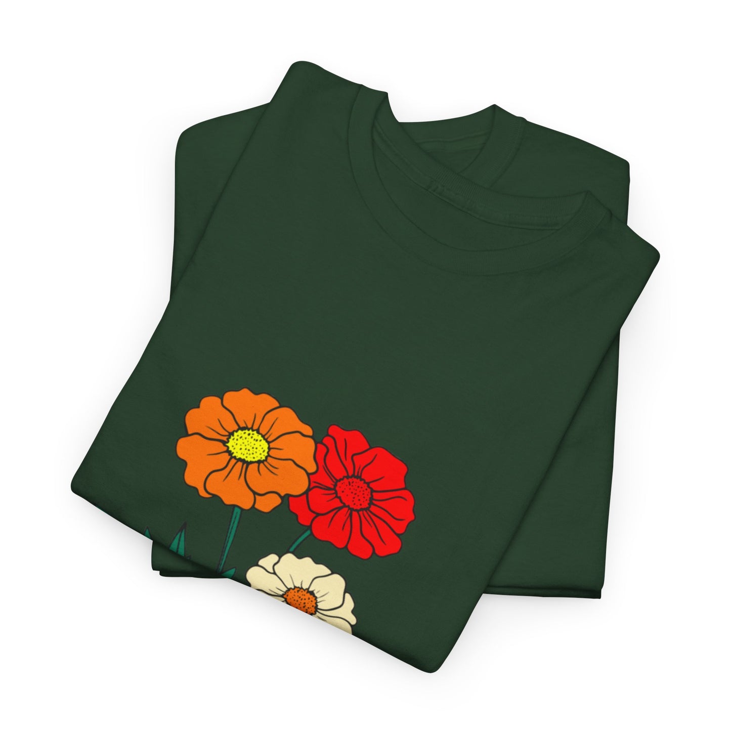 T-shirt con rappresentazione di fiori e scritta "Urbanstride"