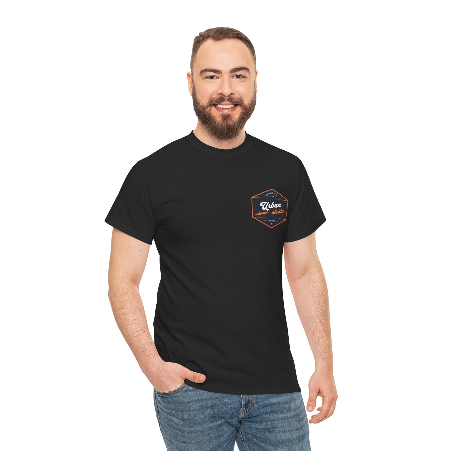 T-shirt Urban Stride® – Logo esagonale vintage in stile aviatore