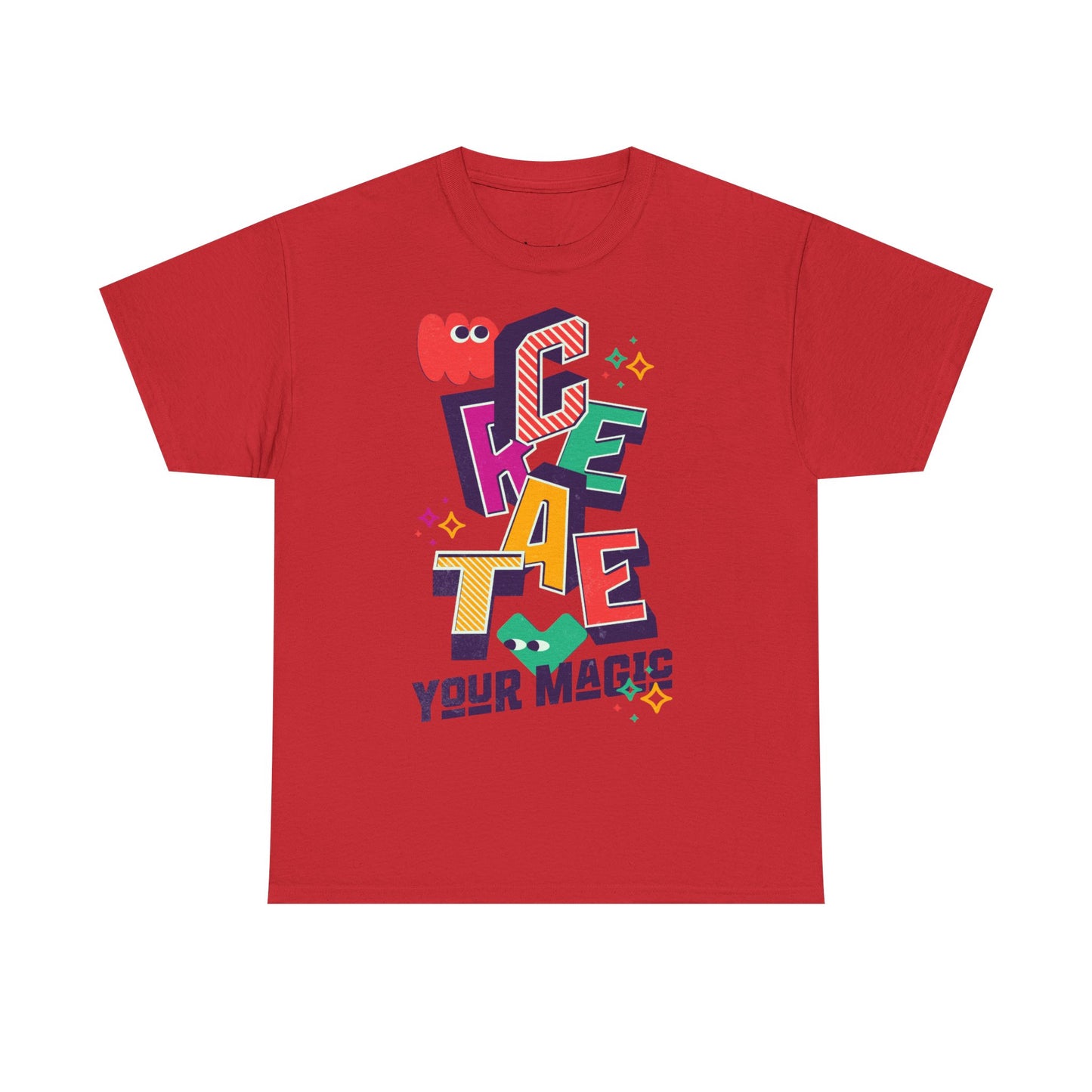 T-shirt con scritta "Create your magic"
