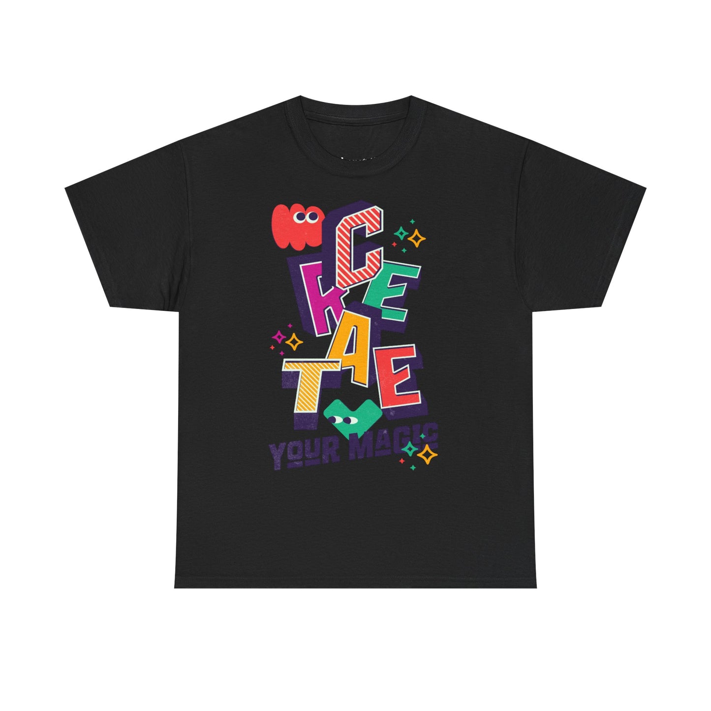 T-shirt con scritta "Create your magic"
