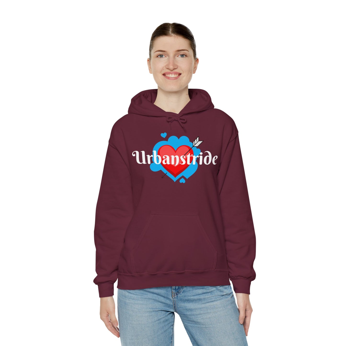 Felpa con logo "URBANSTRIDE" e cuore