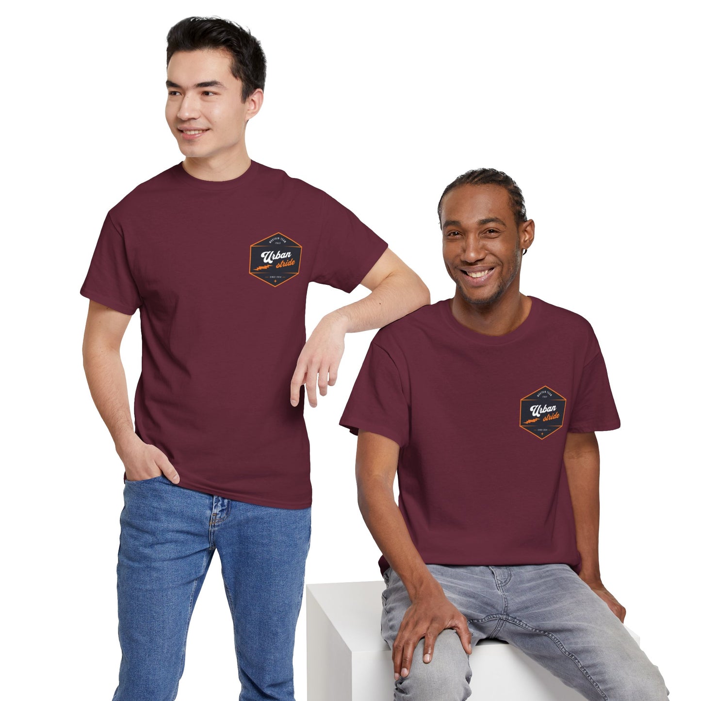 T-shirt Urban Stride® – Logo esagonale vintage in stile aviatore