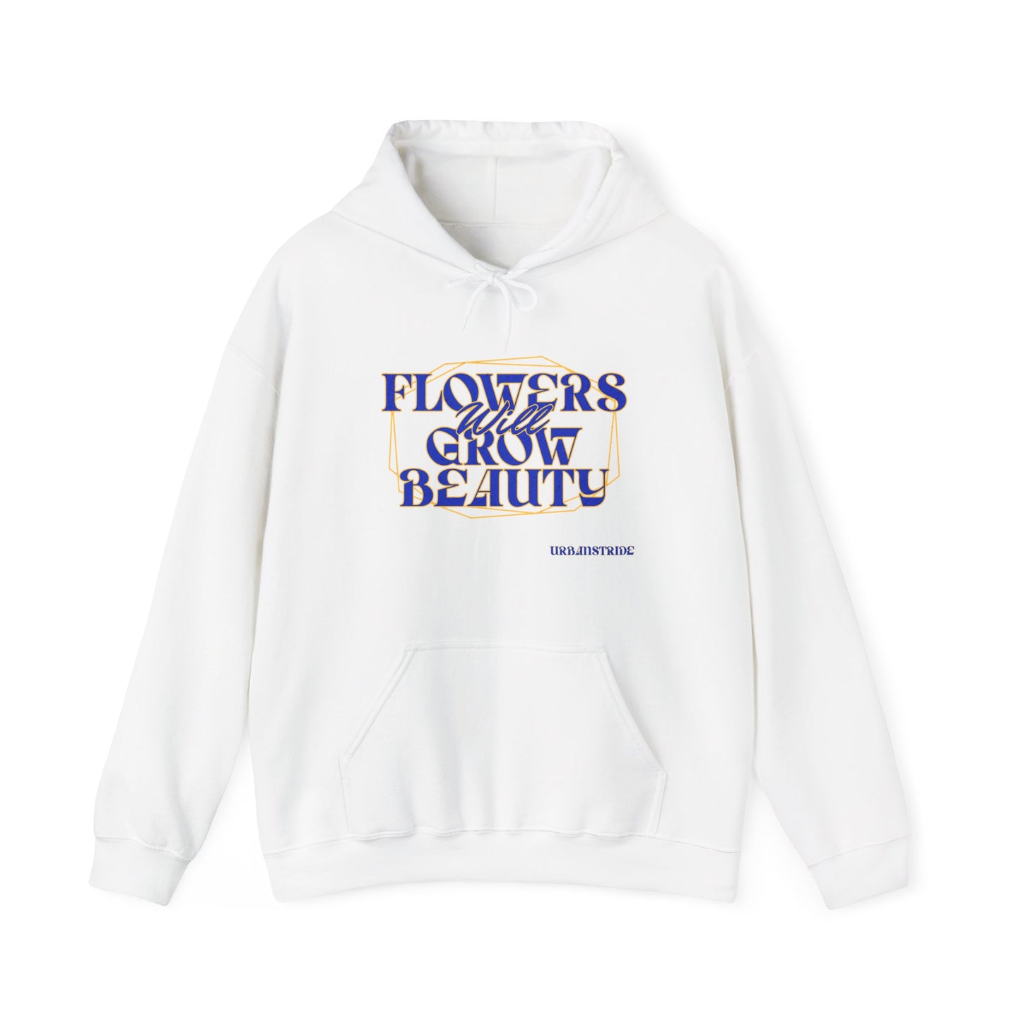 Felpa con scritta "Flowers will grow beauty"