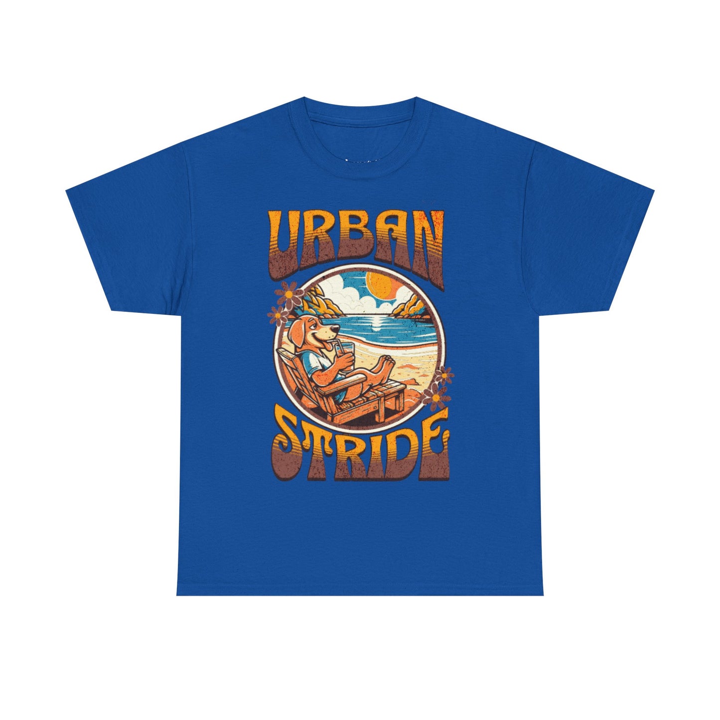 T-shirt con scritta "Urbanstride" e cane
