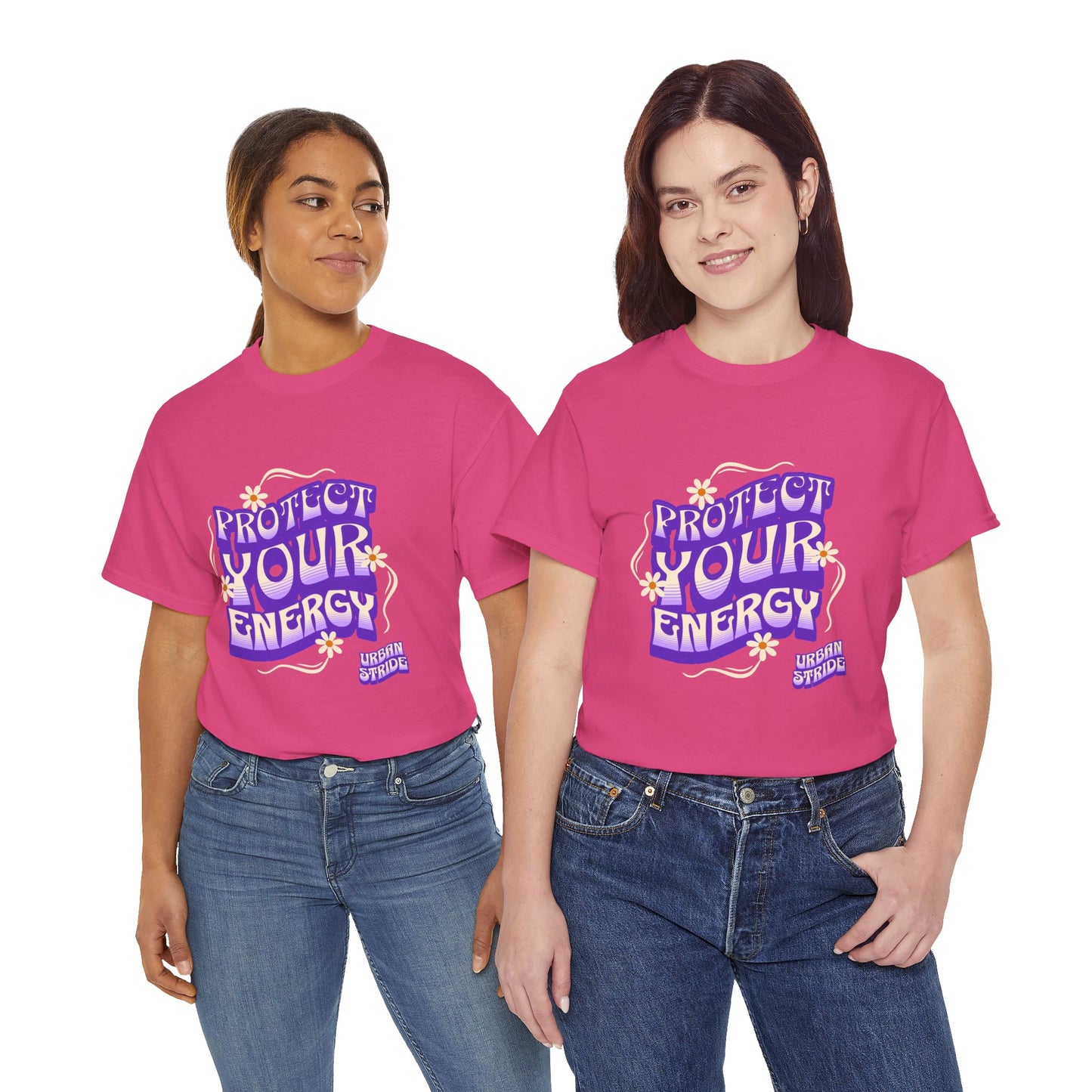T-shirt con scritta "Protect your energy"