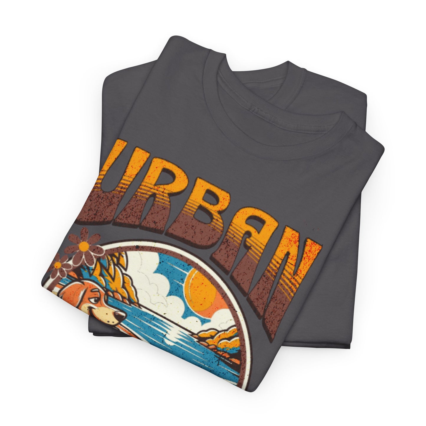 T-shirt con scritta "Urbanstride" e cane