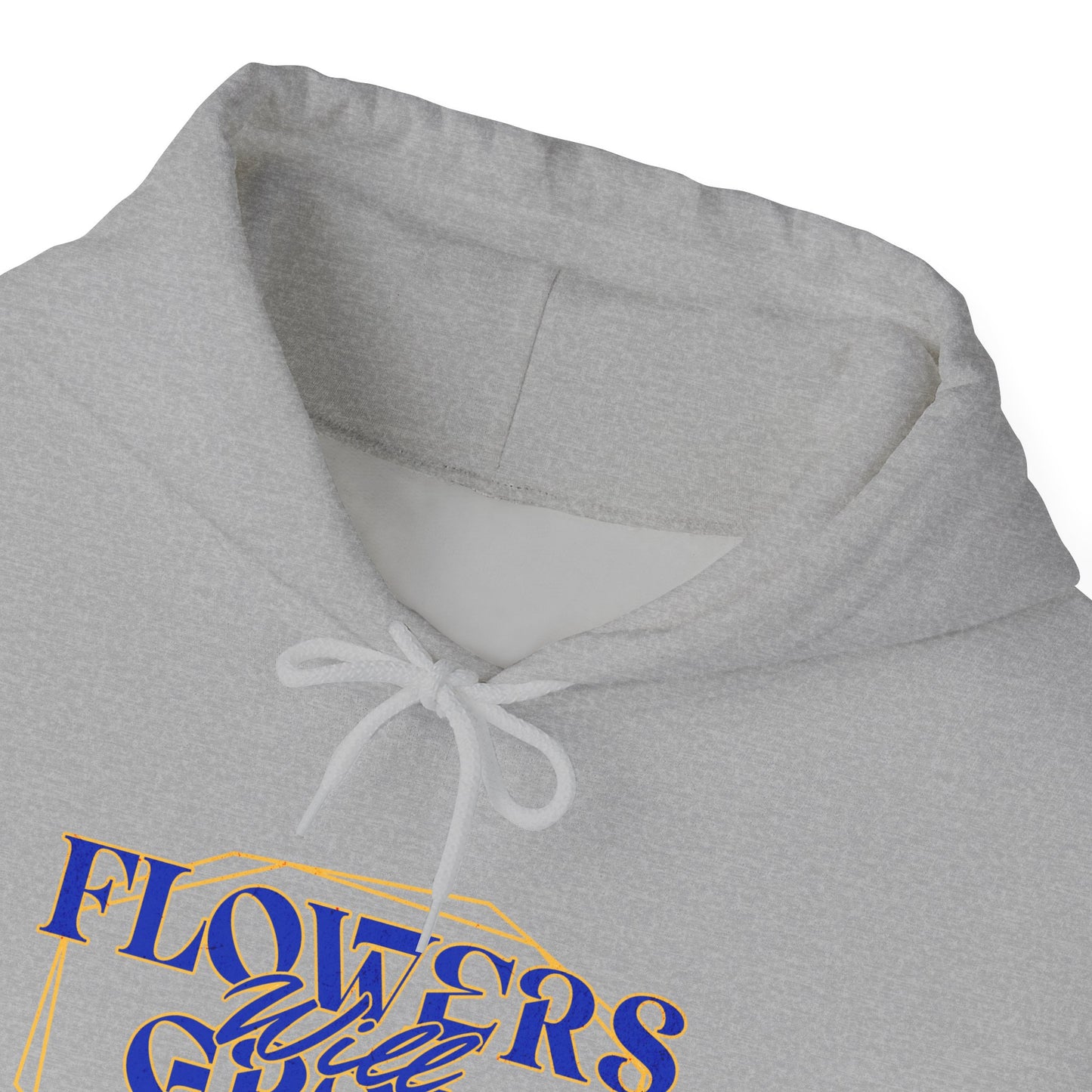 Felpa con scritta "Flowers will grow beauty"