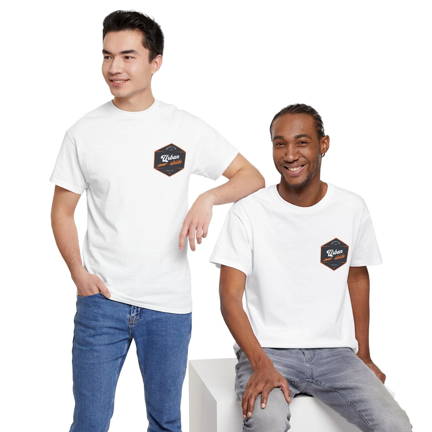 T-shirt Urban Stride® – Logo esagonale vintage in stile aviatore