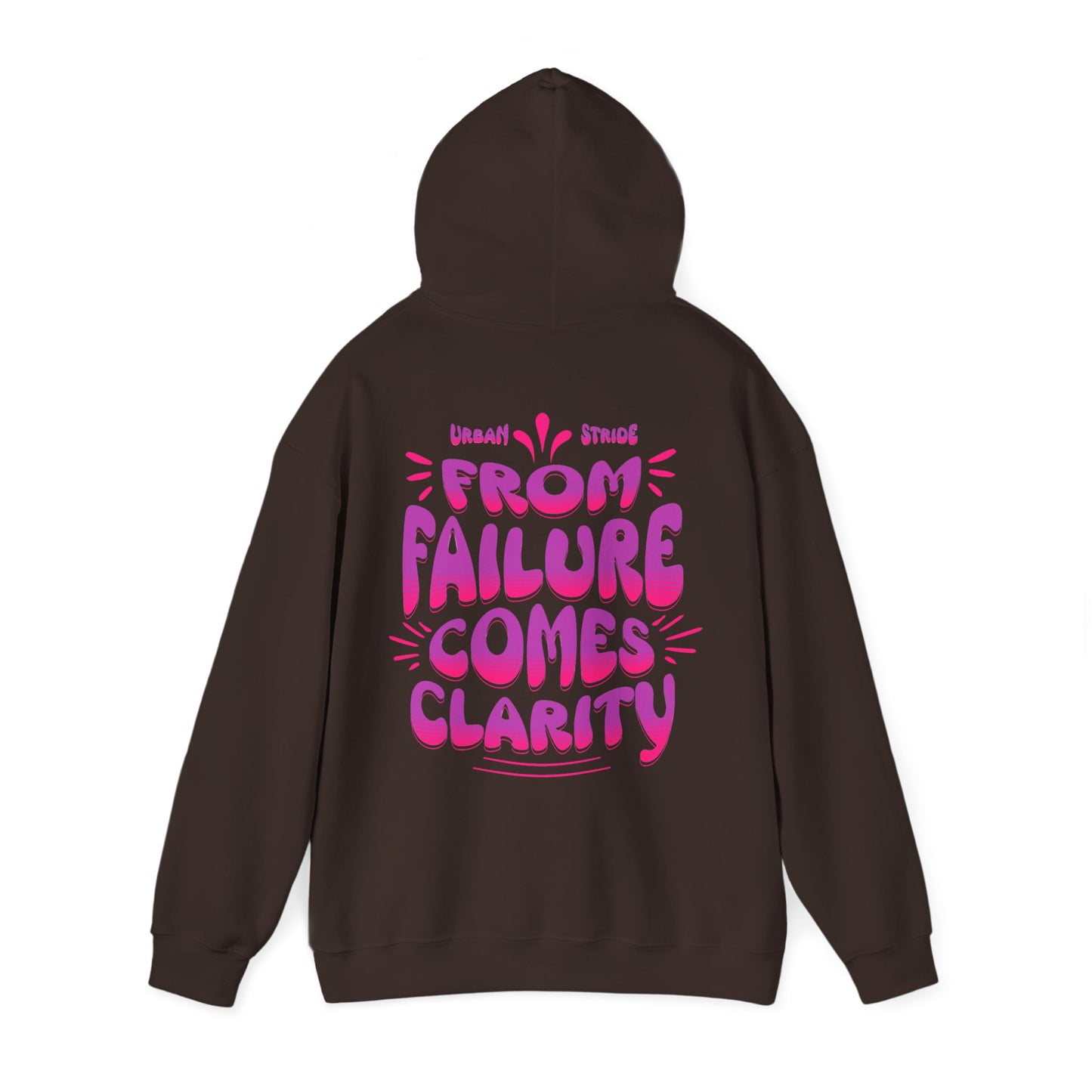 Felpa con scritta "From failure comes clarity"
