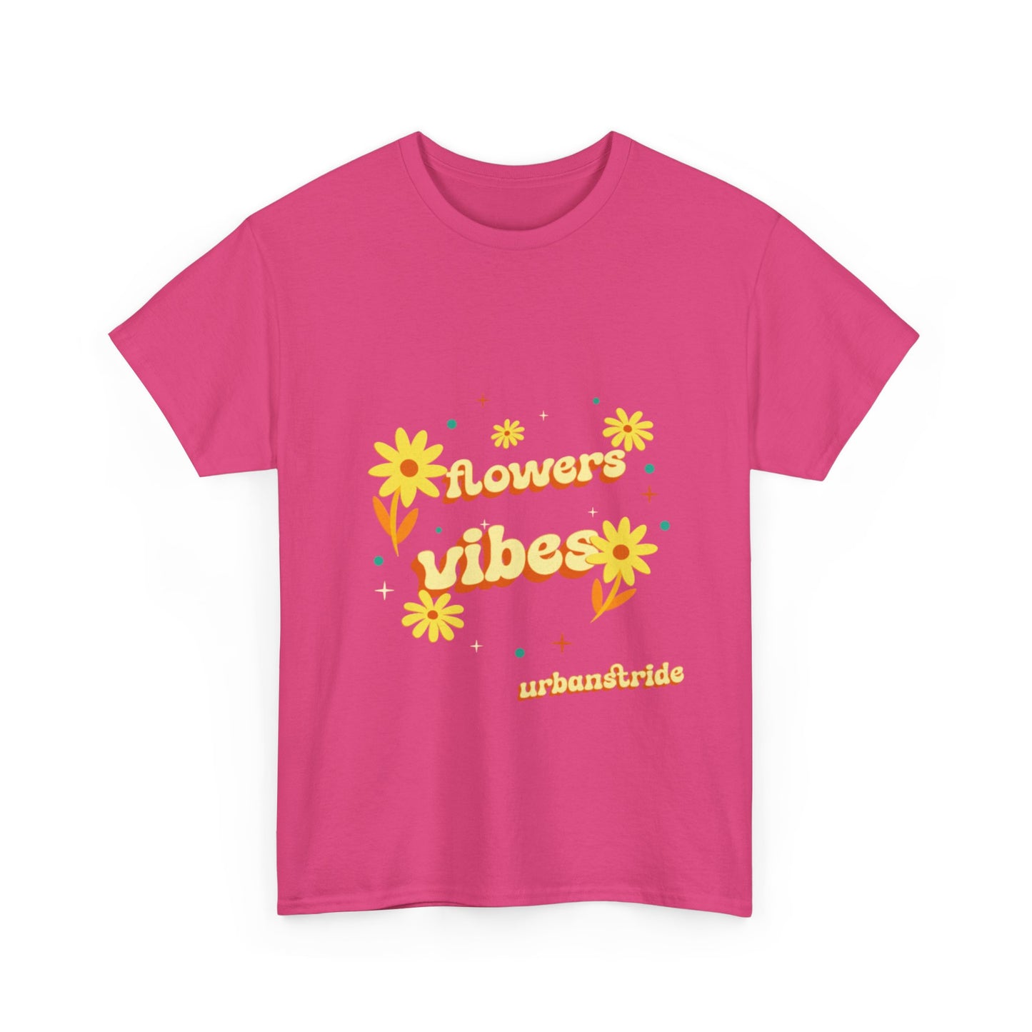 T-shirt con scritta "Flowers vibes"
