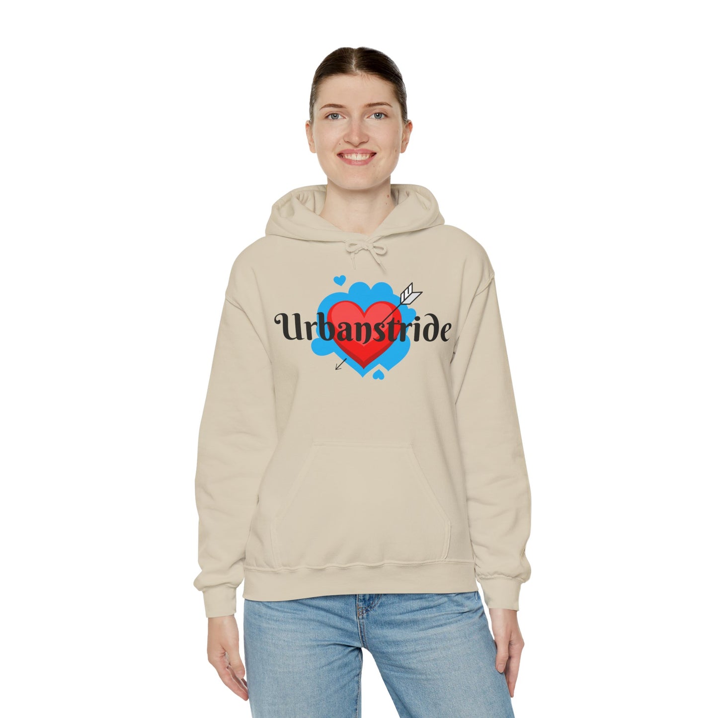 Felpa con logo "URBANSTRIDE" e cuore