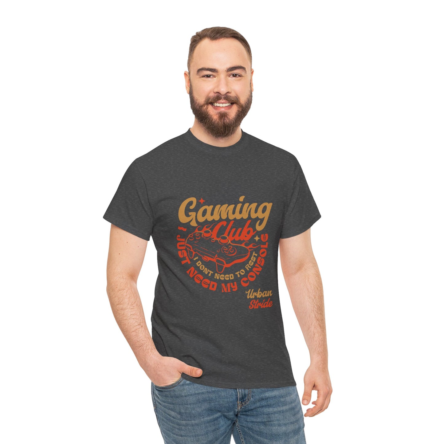 T-shirt con scritta “Gaming Club – I Just Need My Console”