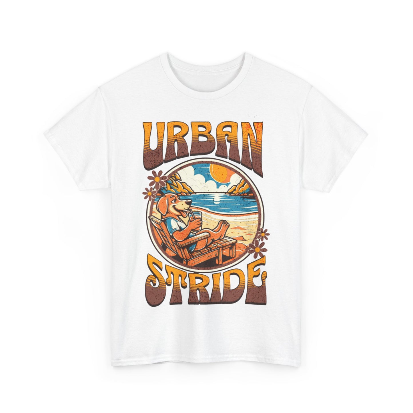 T-shirt con scritta "Urbanstride" e cane