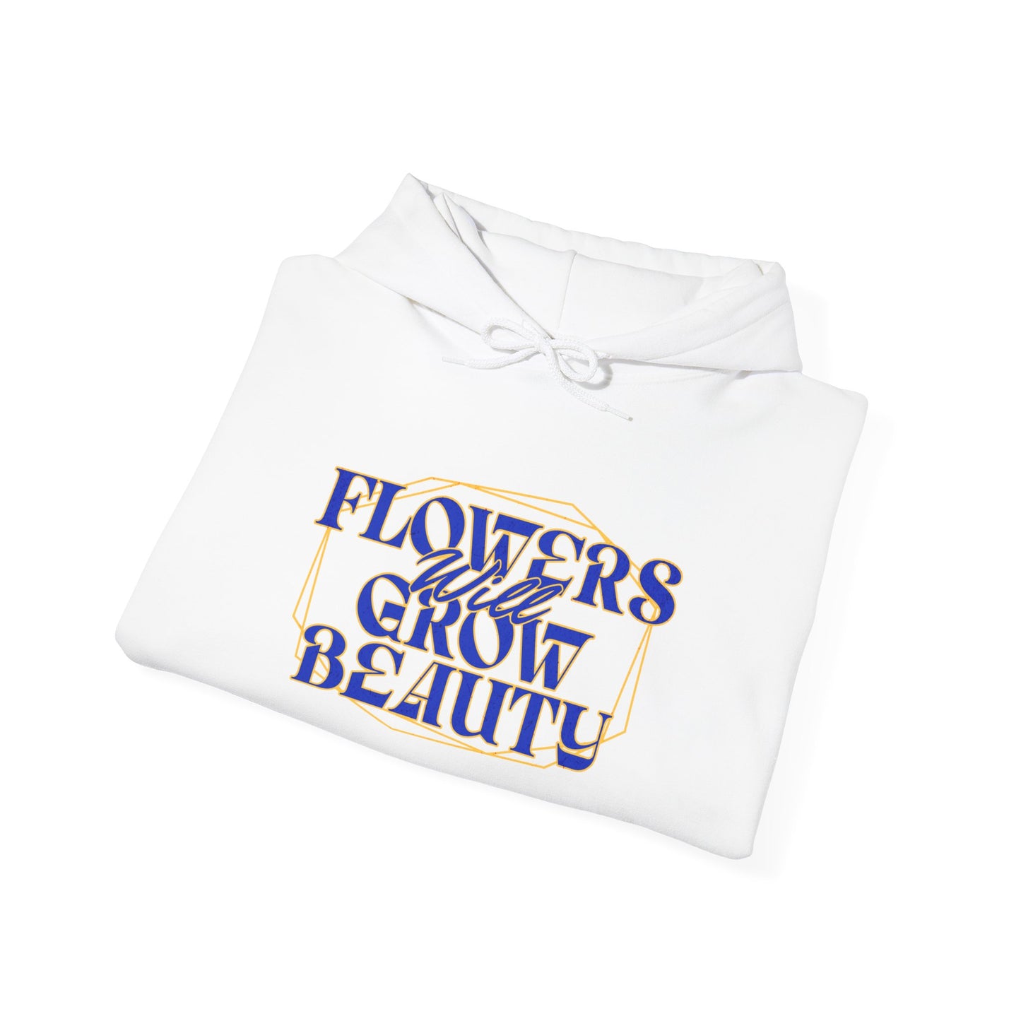 Felpa con scritta "Flowers will grow beauty"