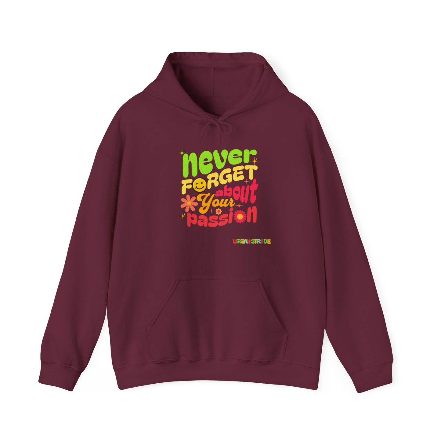 Felpa con scritta "Never forget about your passion"
