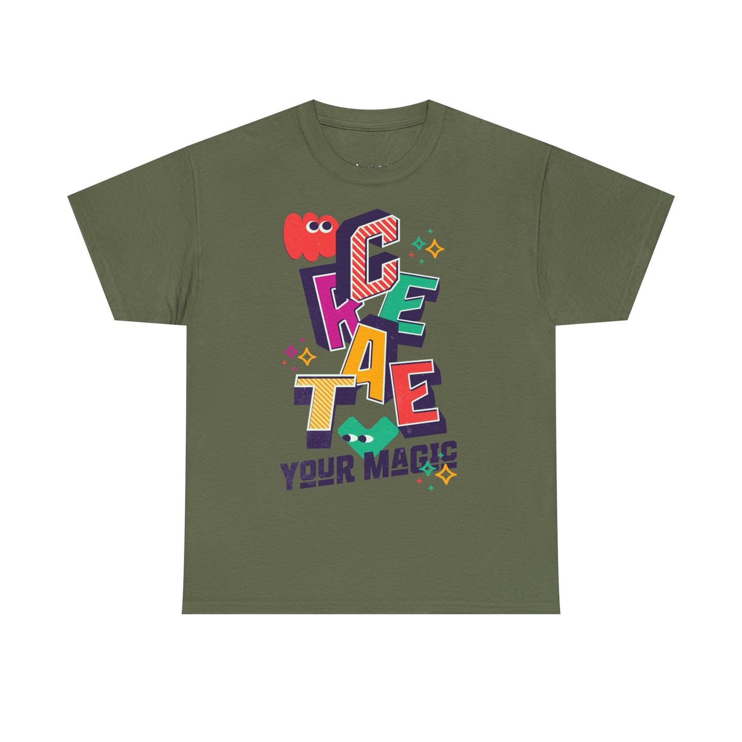 T-shirt con scritta "Create your magic"