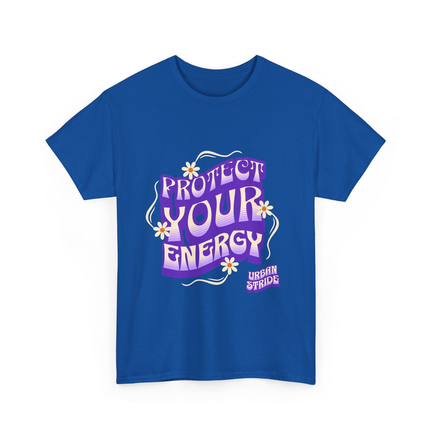 T-shirt con scritta "Protect your energy"