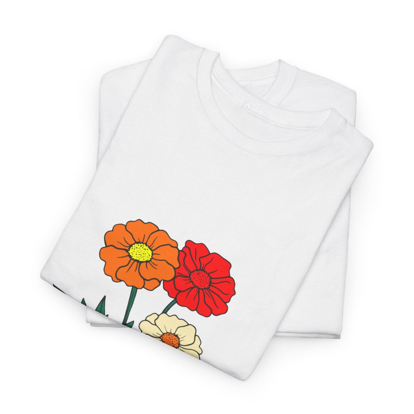 T-shirt con rappresentazione di fiori e scritta "Urbanstride"