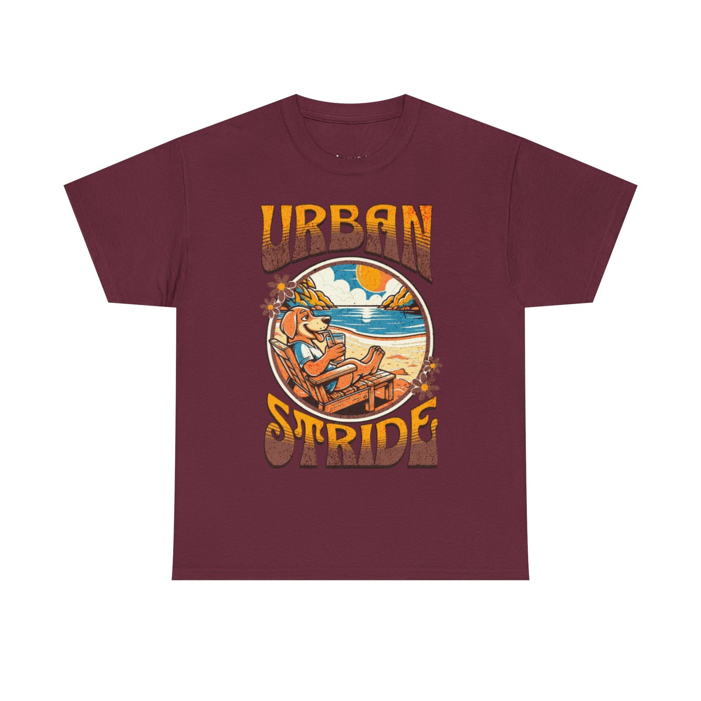 T-shirt con scritta "Urbanstride" e cane