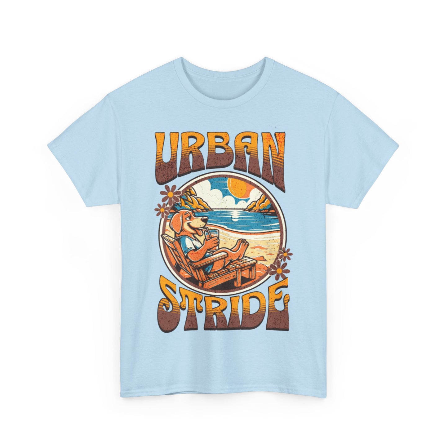 T-shirt con scritta "Urbanstride" e cane