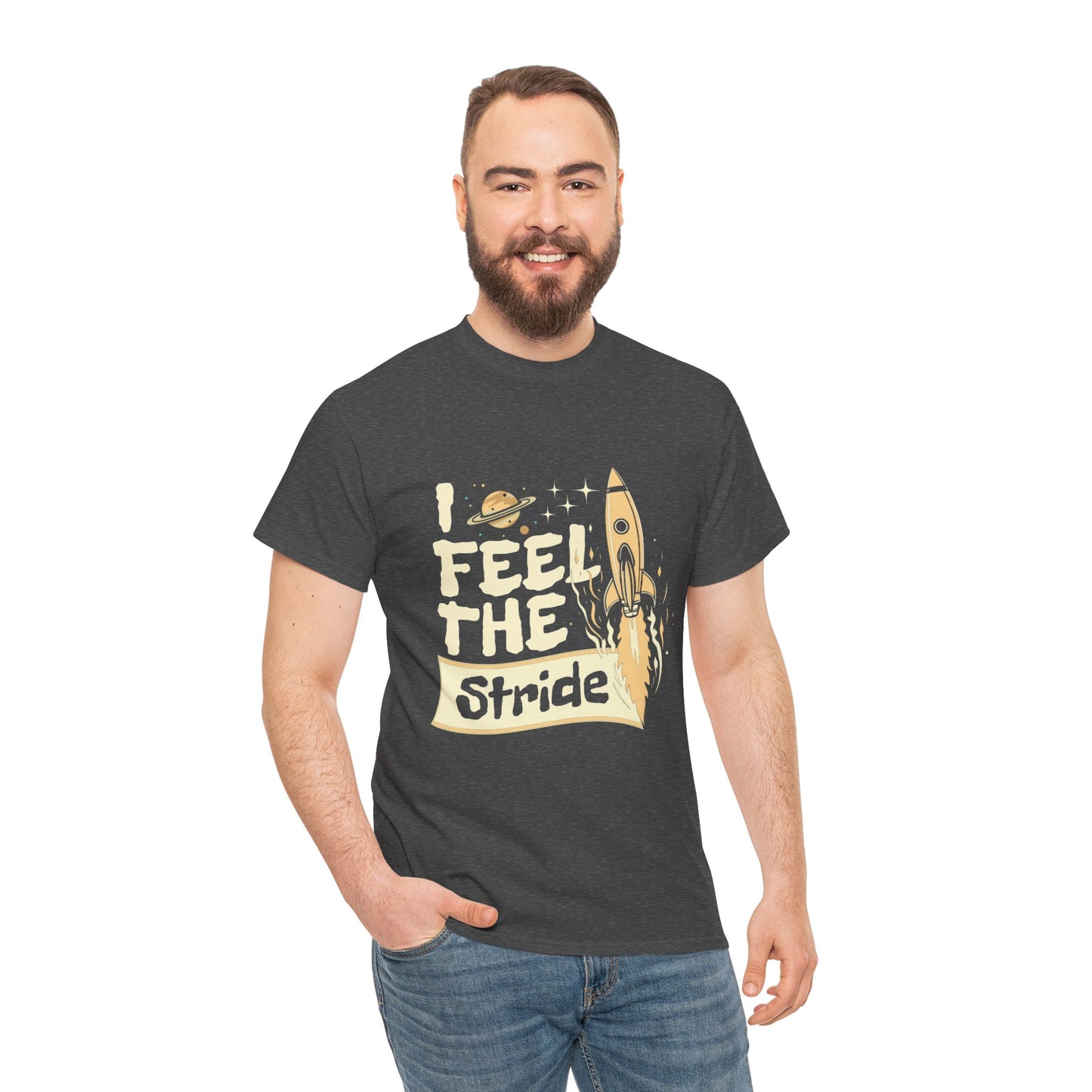 T-shirt con scritta "I feel the stride "