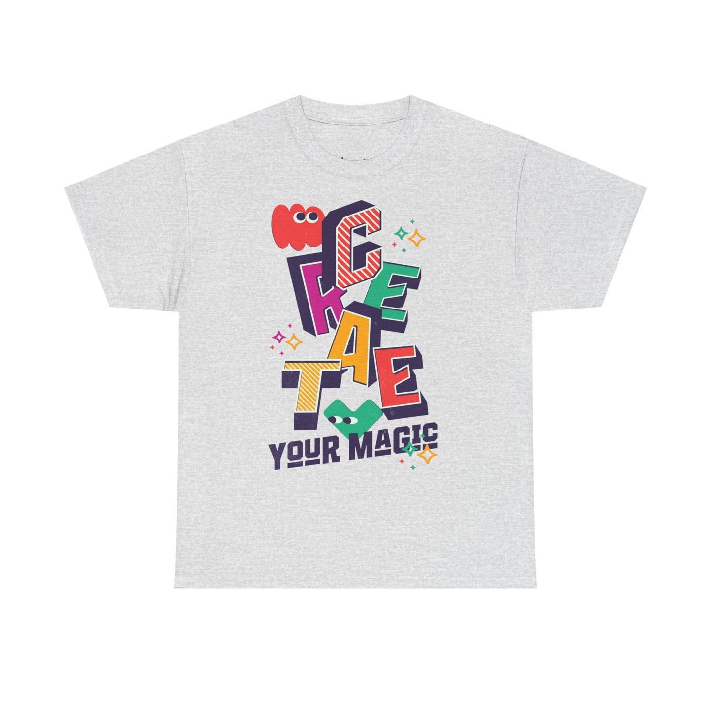 T-shirt con scritta "Create your magic"
