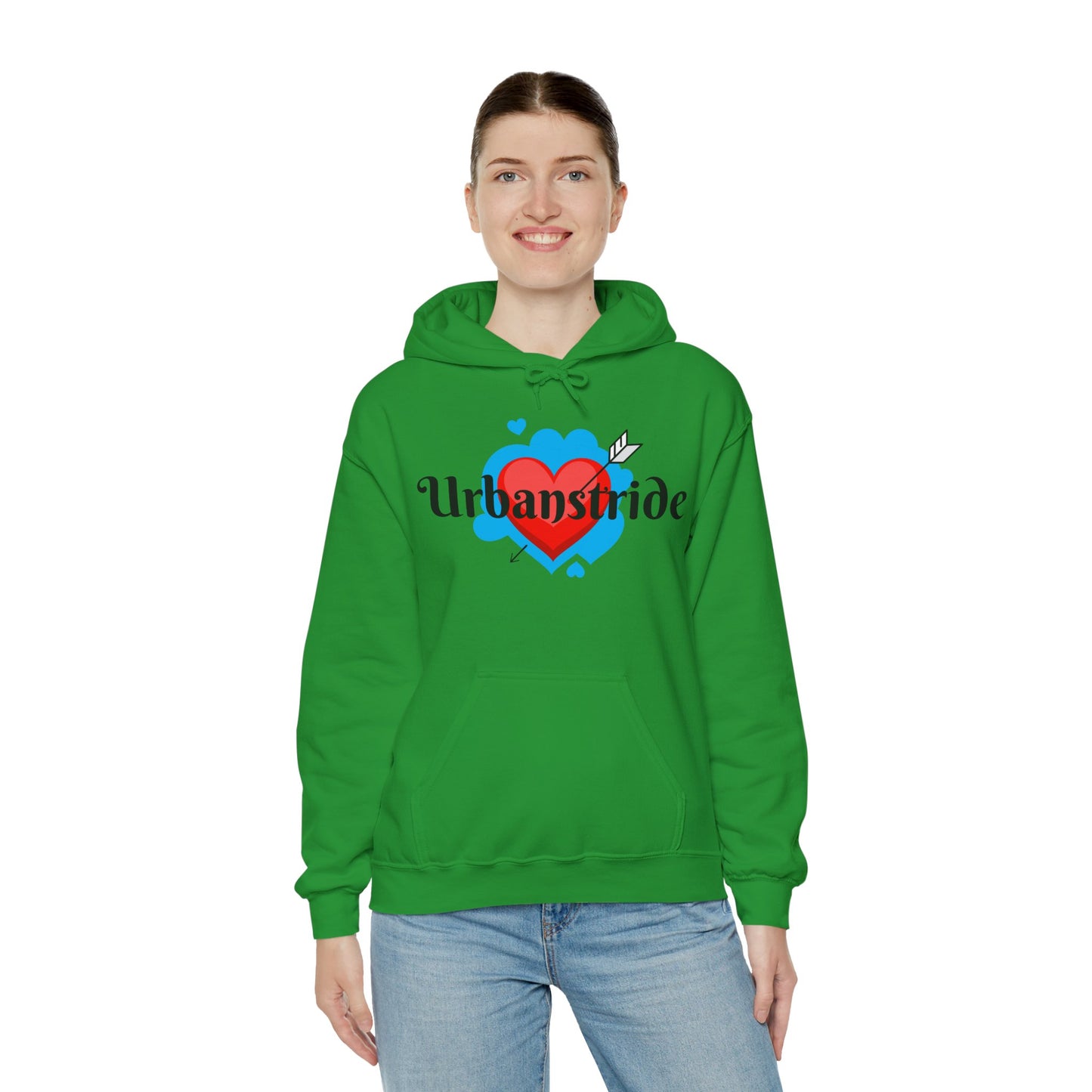 Felpa con logo "URBANSTRIDE" e cuore