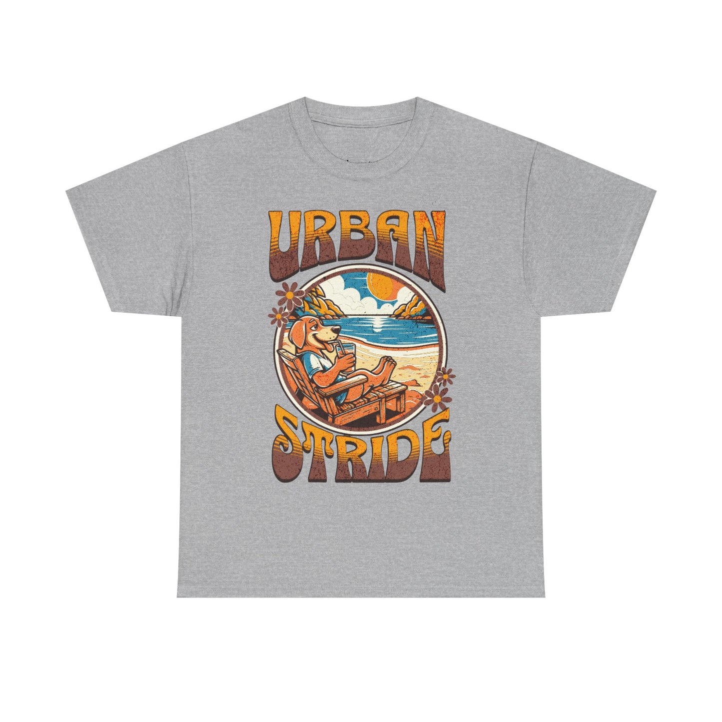 T-shirt con scritta "Urbanstride" e cane