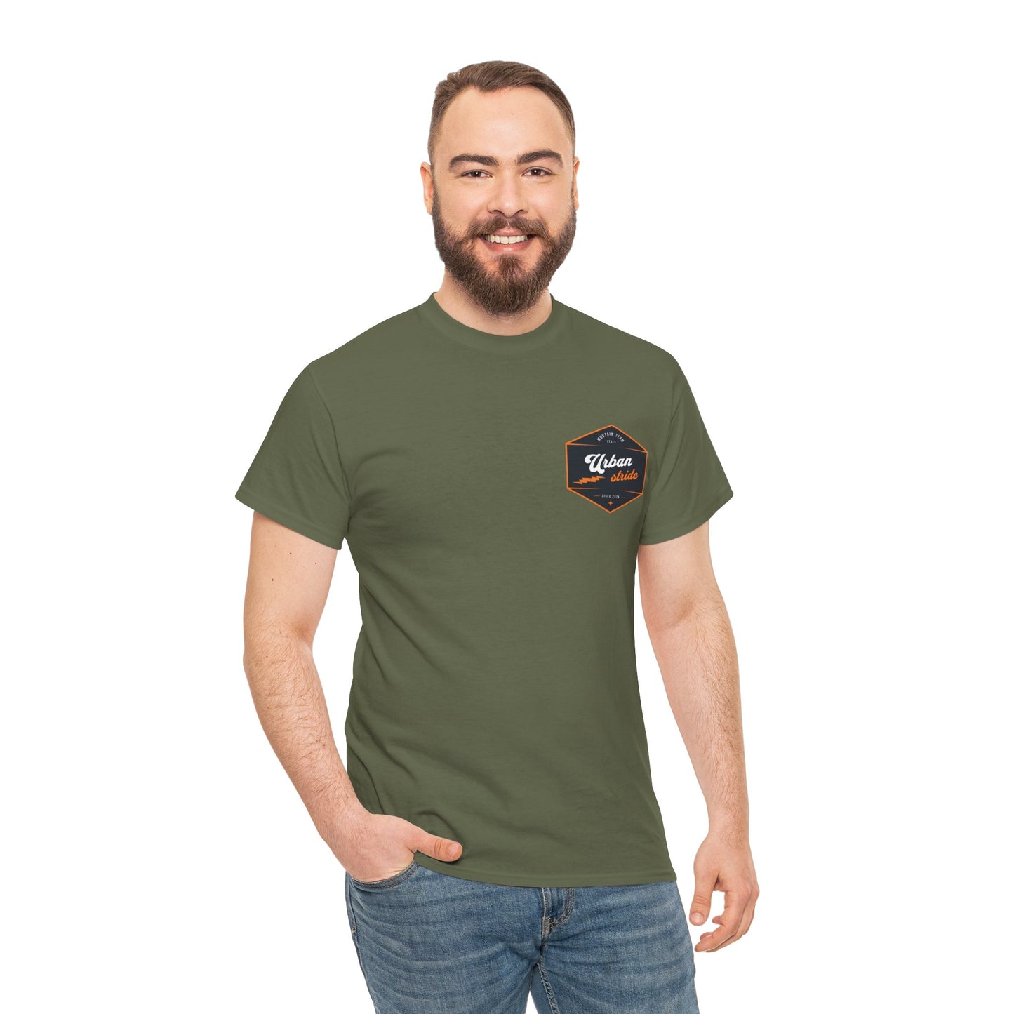 T-shirt Urban Stride® – Logo esagonale vintage in stile aviatore