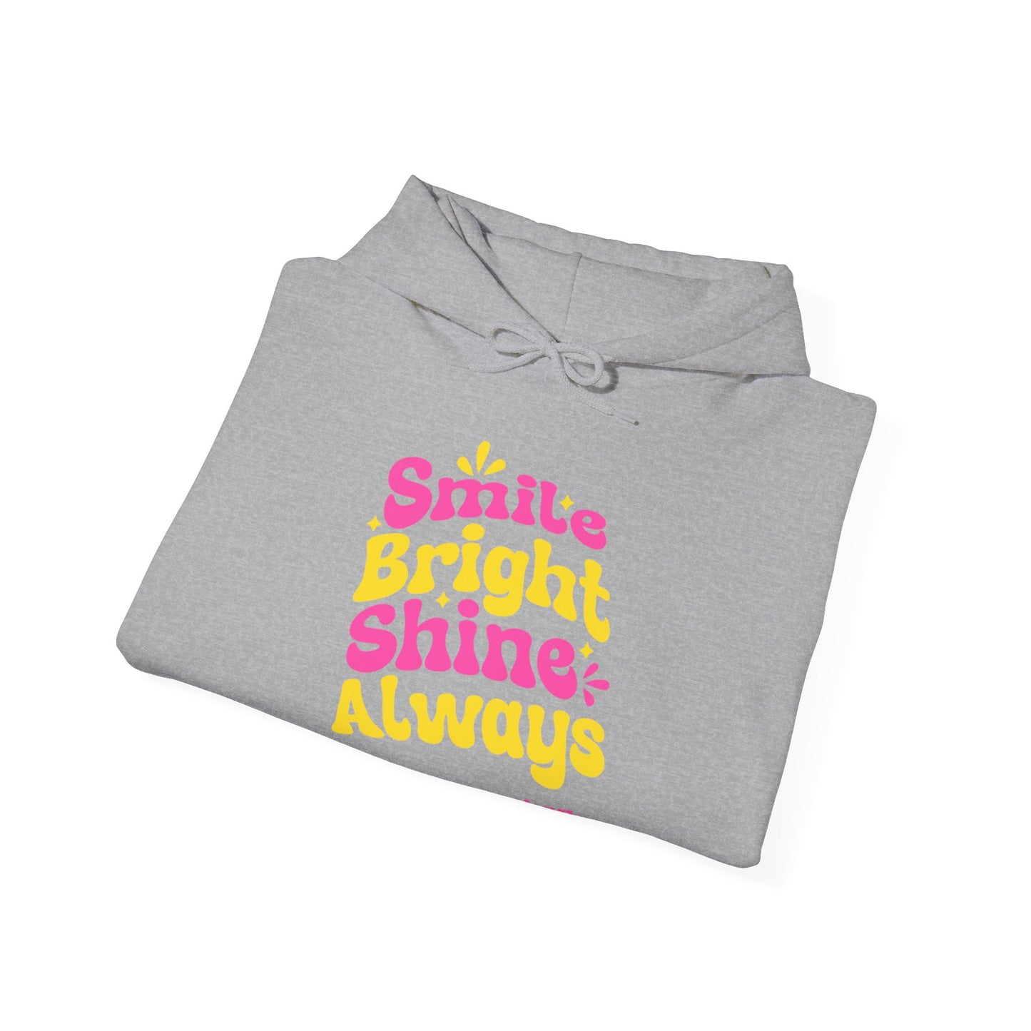 Felpa con scritta "Smile bright shine always"