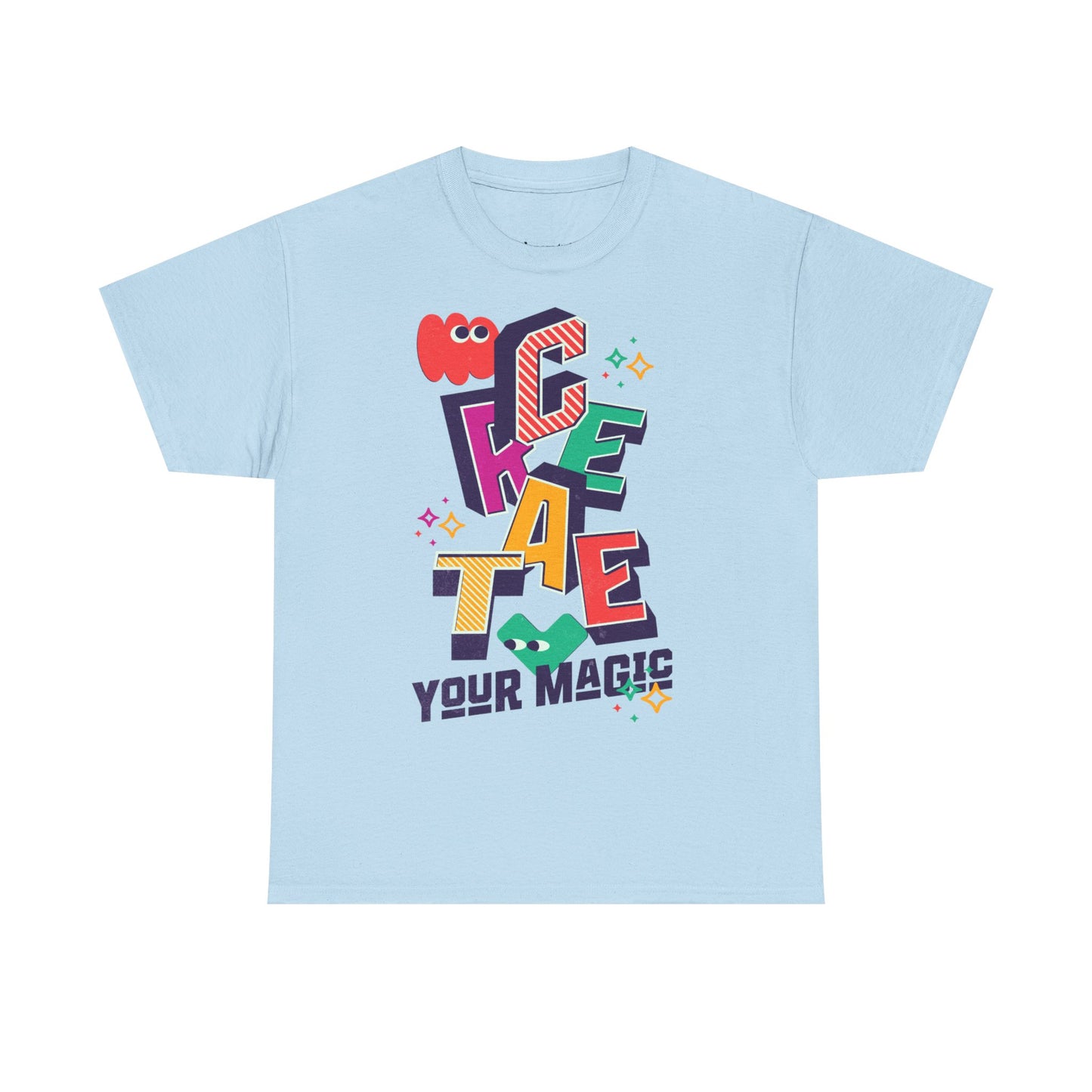 T-shirt con scritta "Create your magic"
