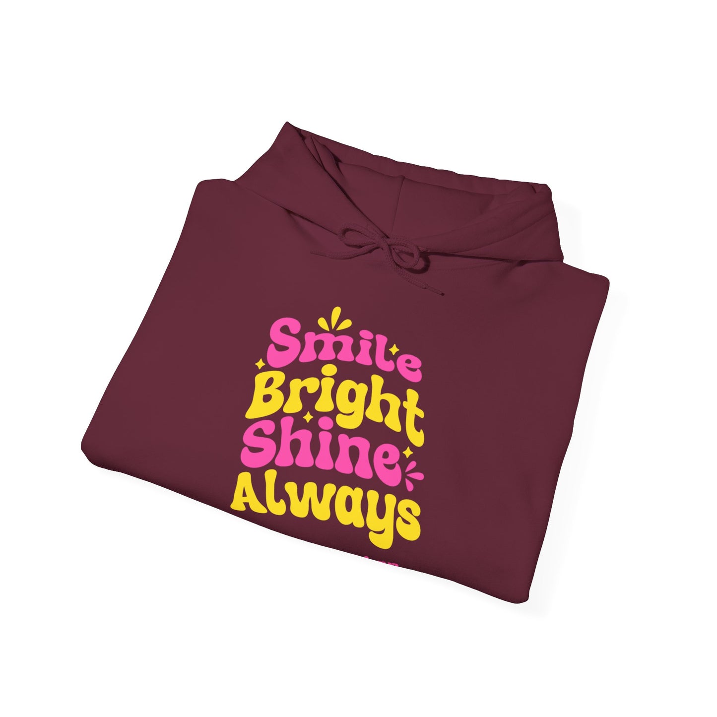 Felpa con scritta "Smile bright shine always"