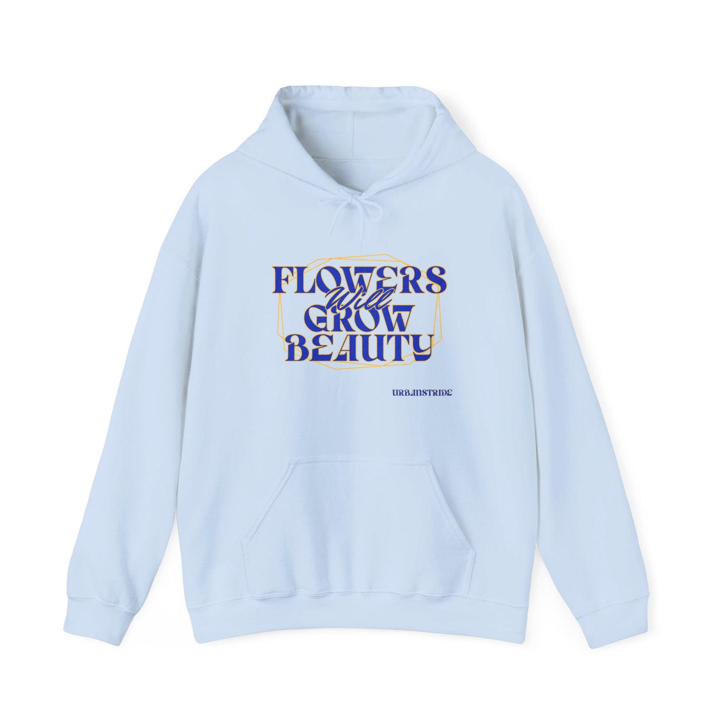 Felpa con scritta "Flowers will grow beauty"