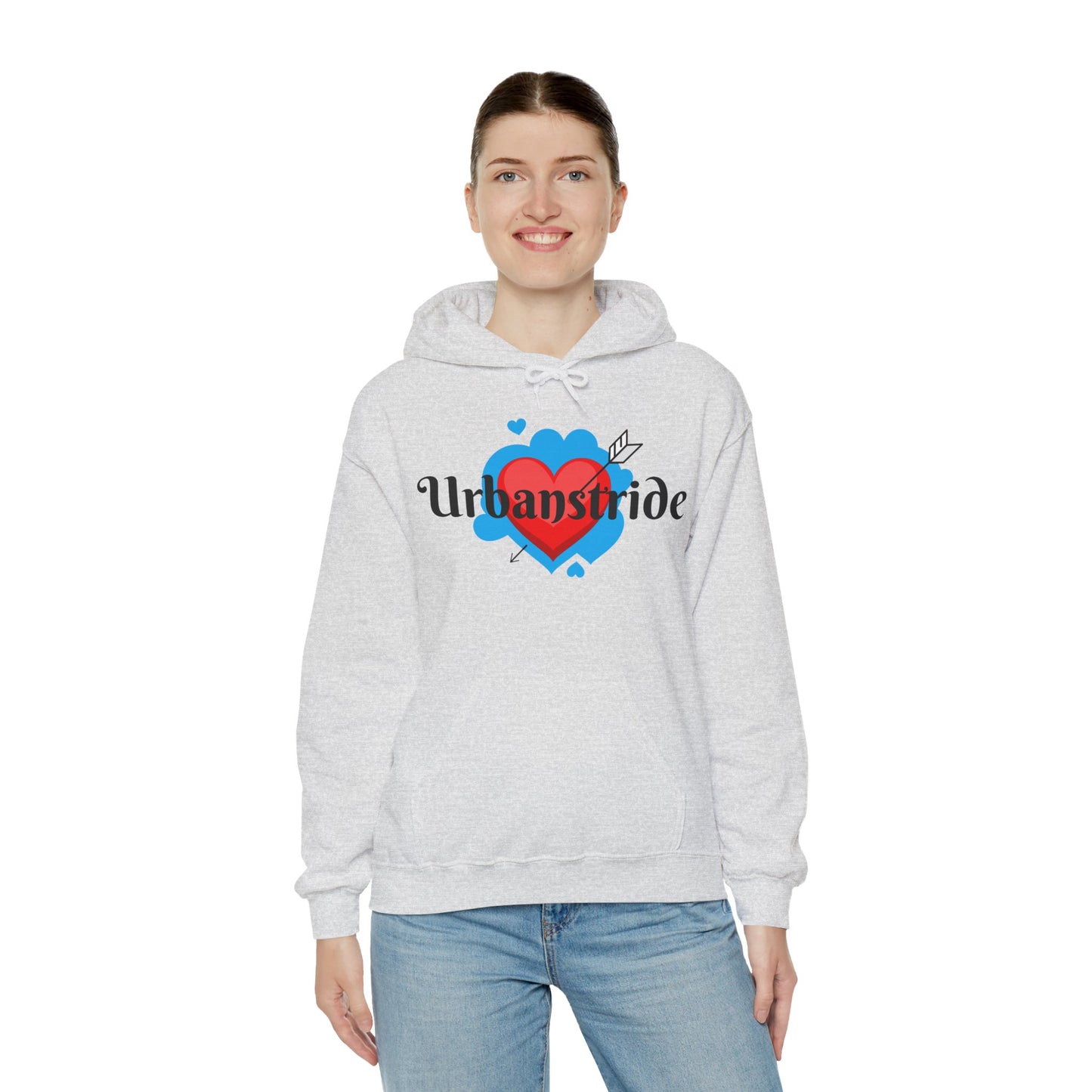 Felpa con logo "URBANSTRIDE" e cuore