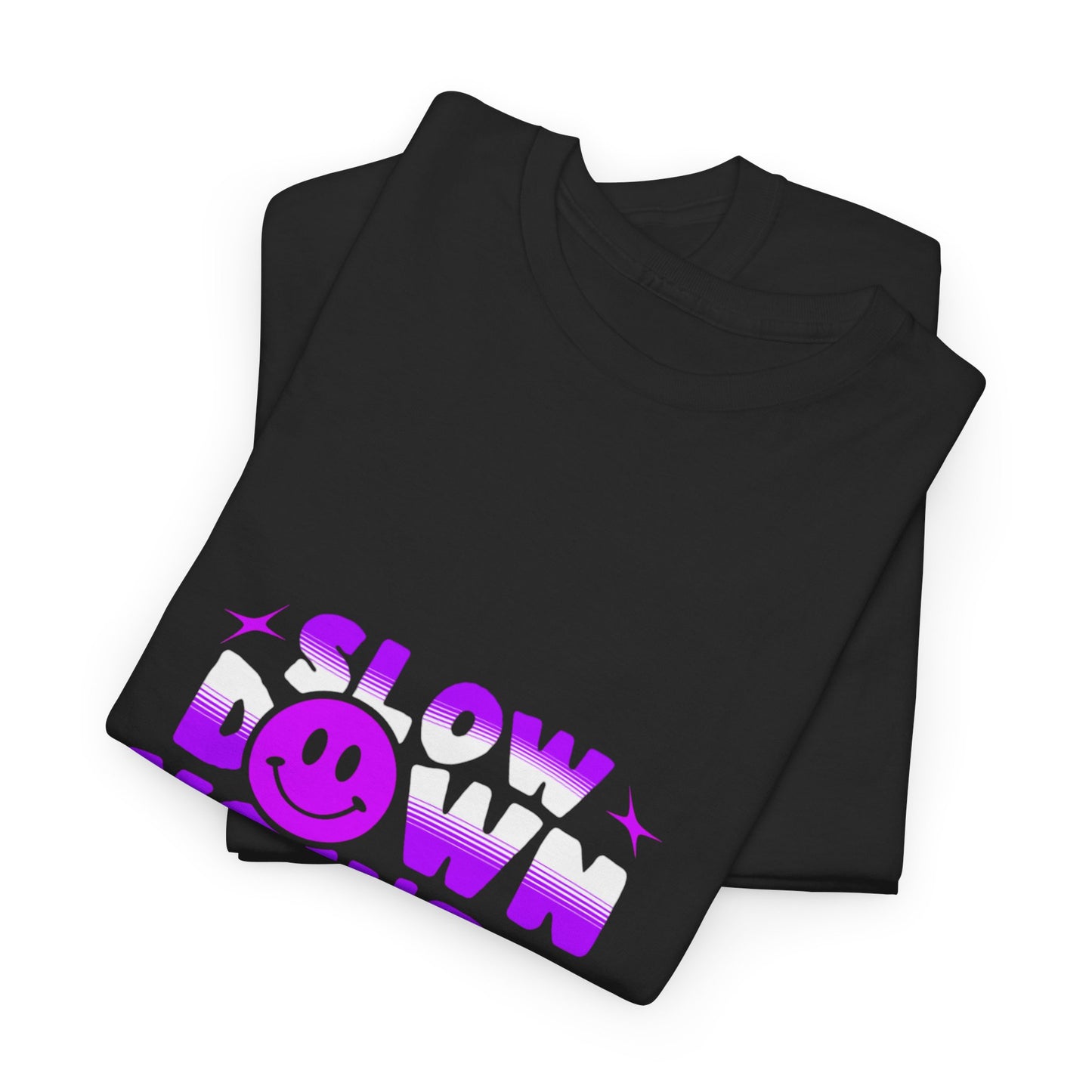 T-shirt con scritta "Slow down you doing great"