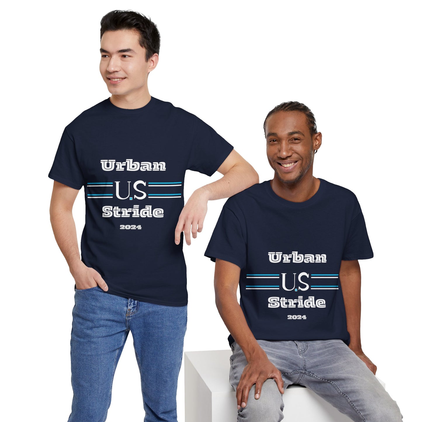 T-shirt con scritta "urbanstride " abbreviata U.S