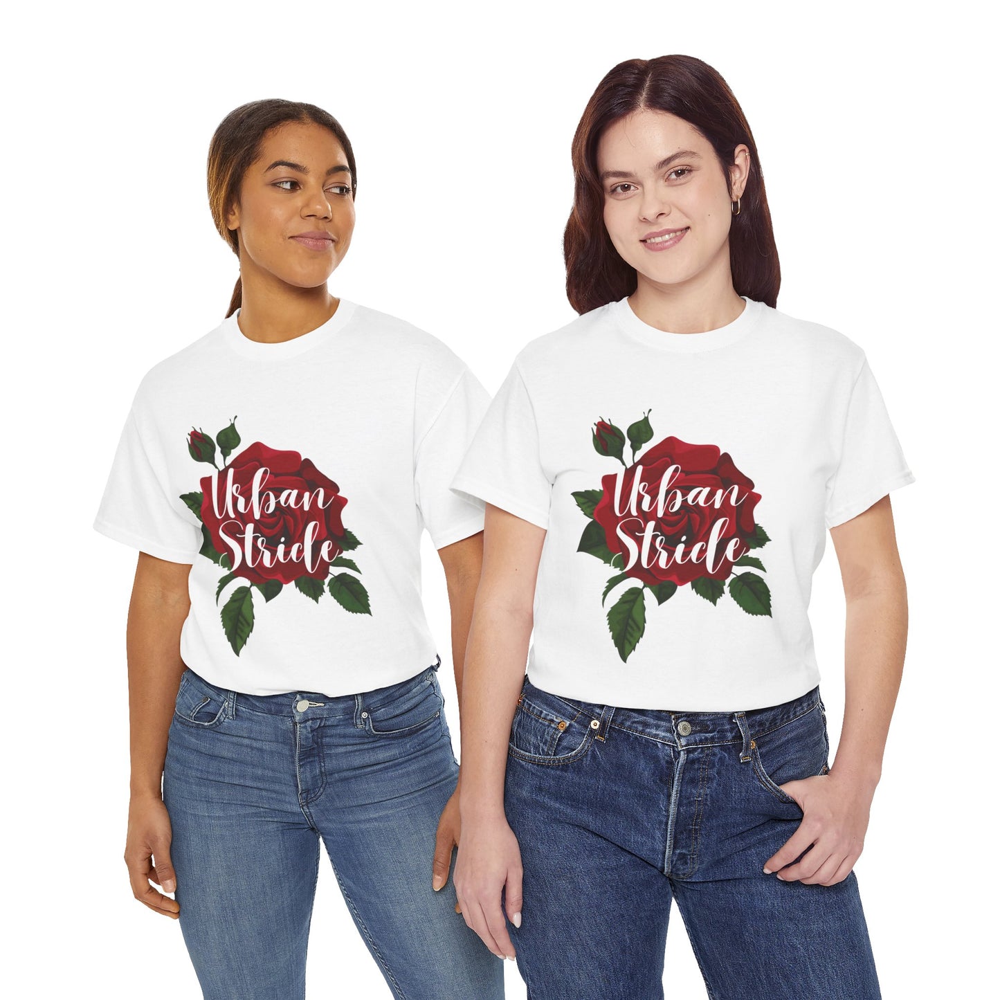 T-shirt con scritta "UrbanStride Vintage Flower