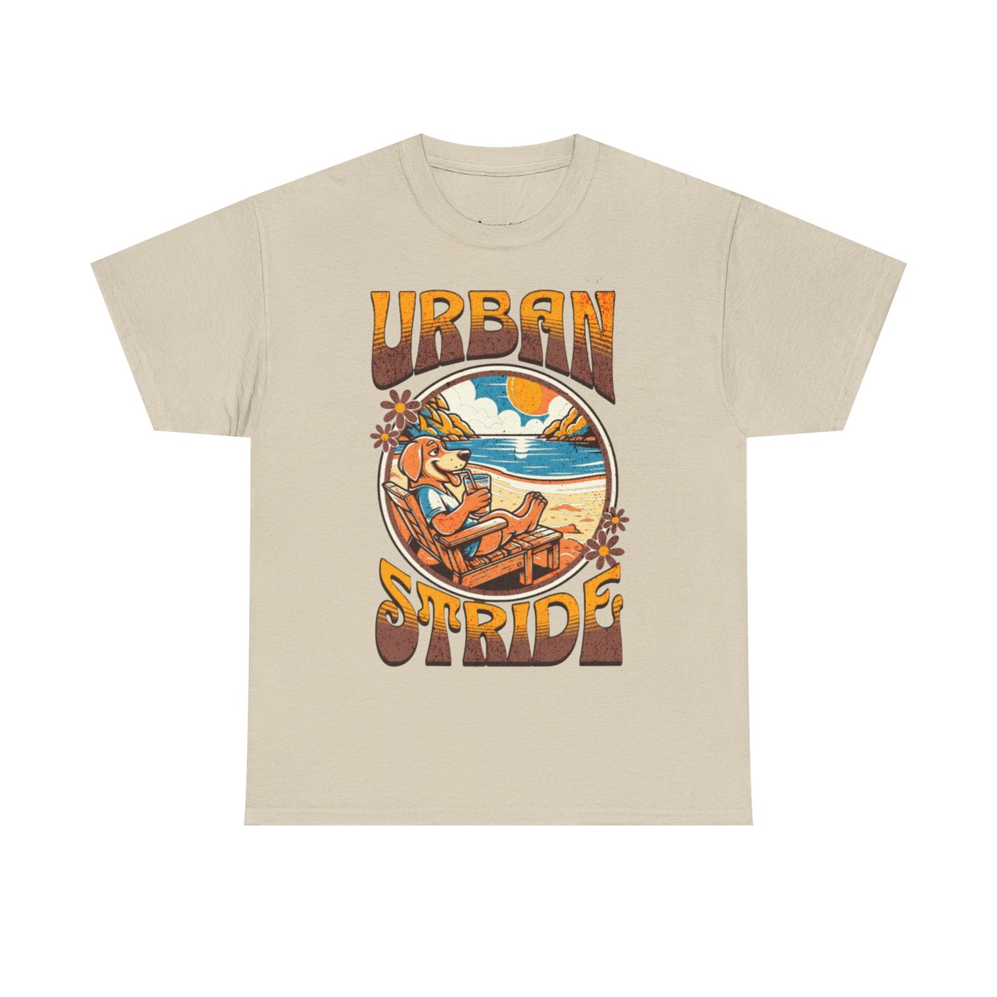 T-shirt con scritta "Urbanstride" e cane